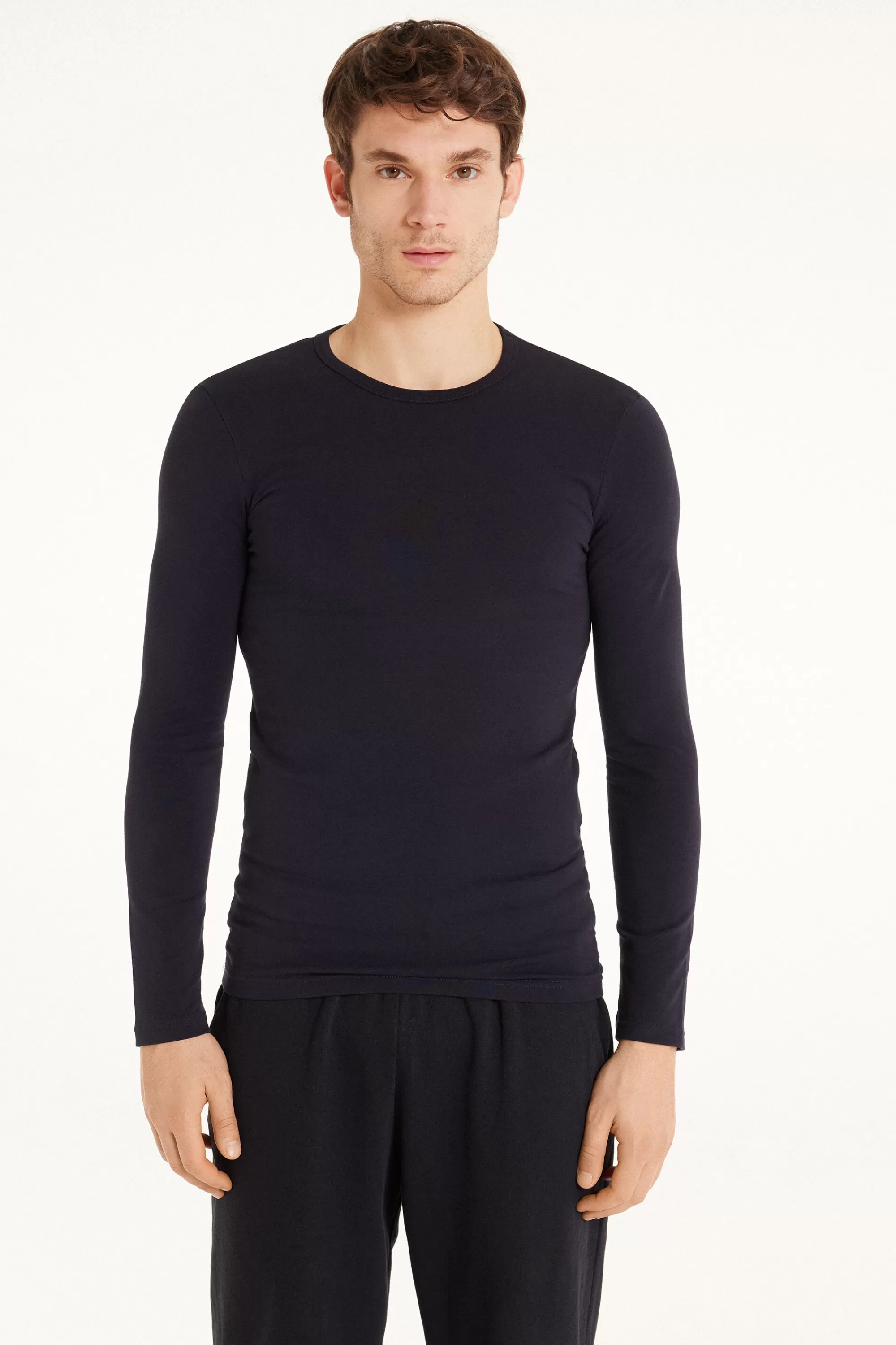 Fashion Maglia Manica Lunga Girocollo Cotone Termico - Maglie Maniche Lunghe - Uomo | Maglie termiche | Maglie maniche lunghe
