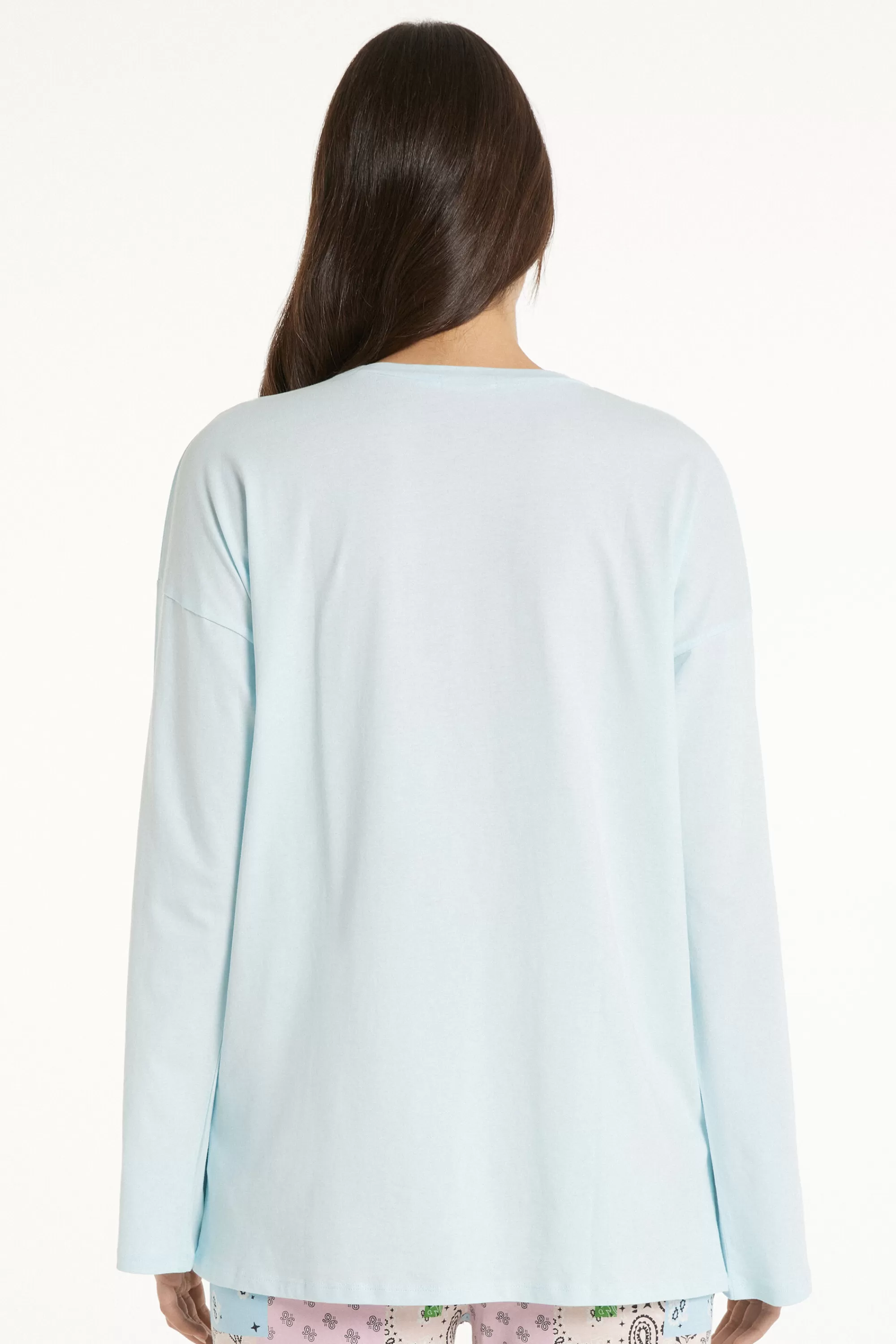 Outlet Maglia Manica Lunga In Cotone Over - Pigiami Combinabili - Donna | Maglie maniche lunghe | Pigiami combinabili