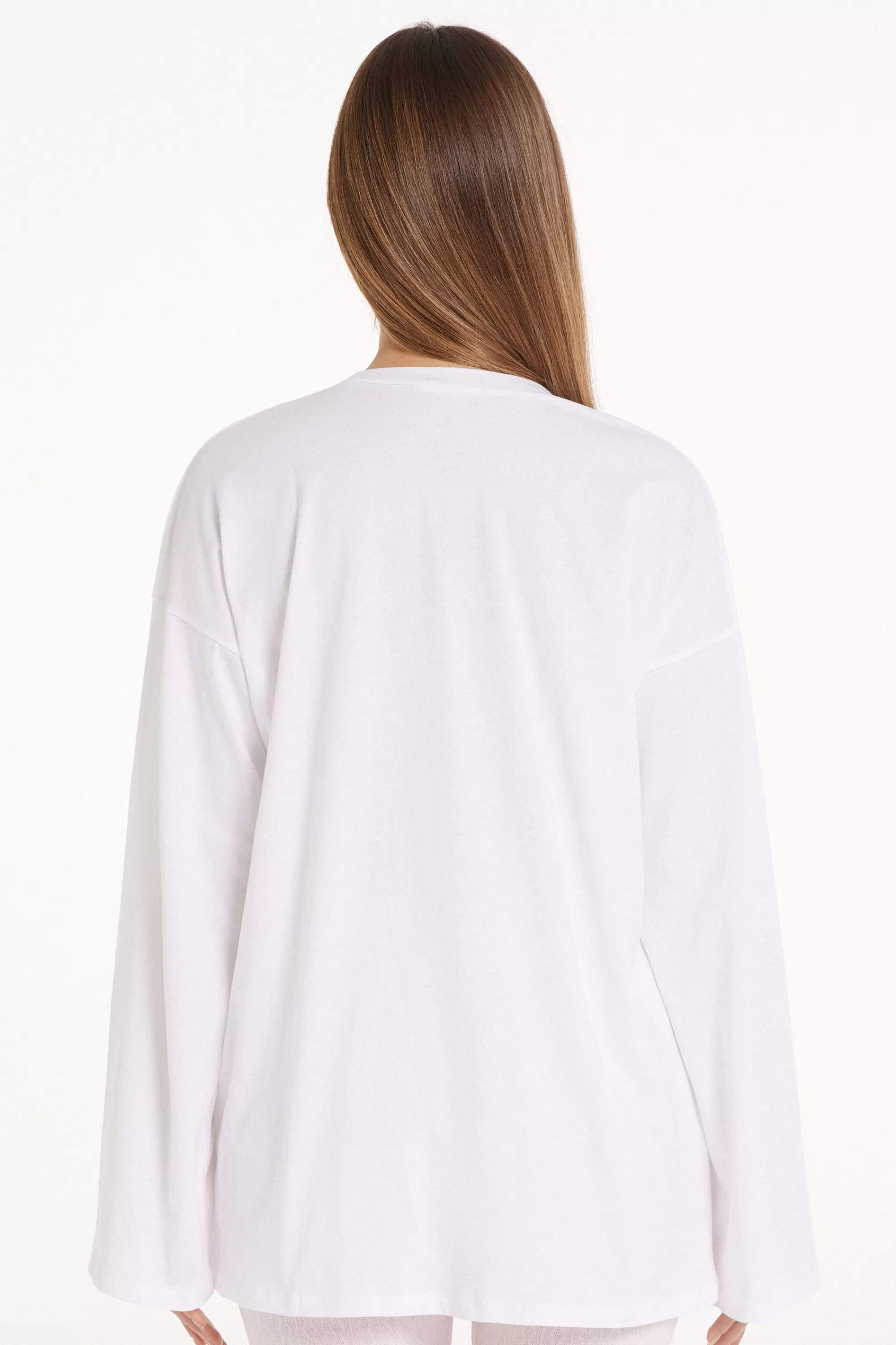 Store Maglia Manica Lunga In Cotone Over - Pigiami Combinabili - Donna | Maglie maniche lunghe | Pigiami combinabili