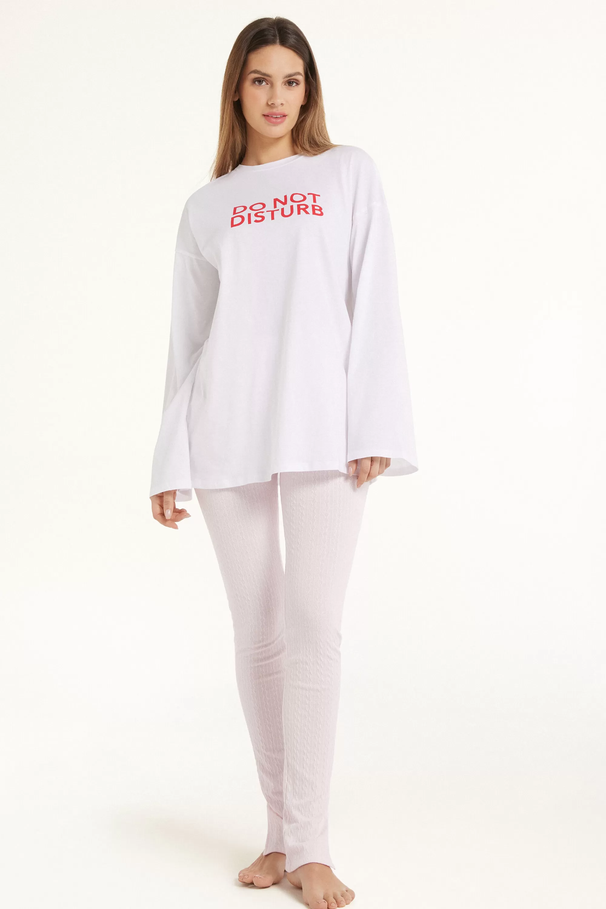 Store Maglia Manica Lunga In Cotone Over - Pigiami Combinabili - Donna | Maglie maniche lunghe | Pigiami combinabili