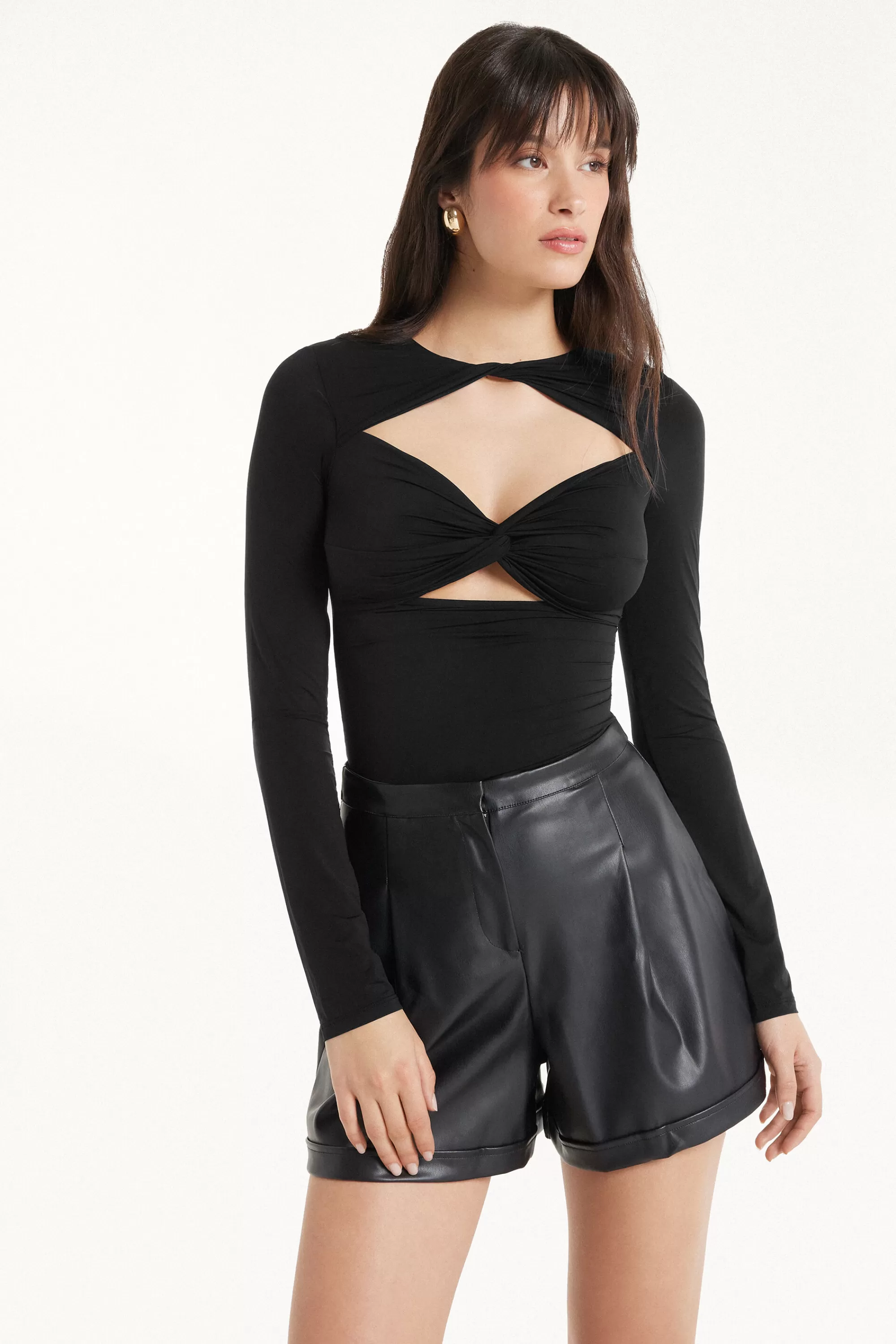 Clearance Maglia Manica Lunga Microfibra Con Nodi - Maglie Maniche Lunghe - Donna | Maglie maniche lunghe