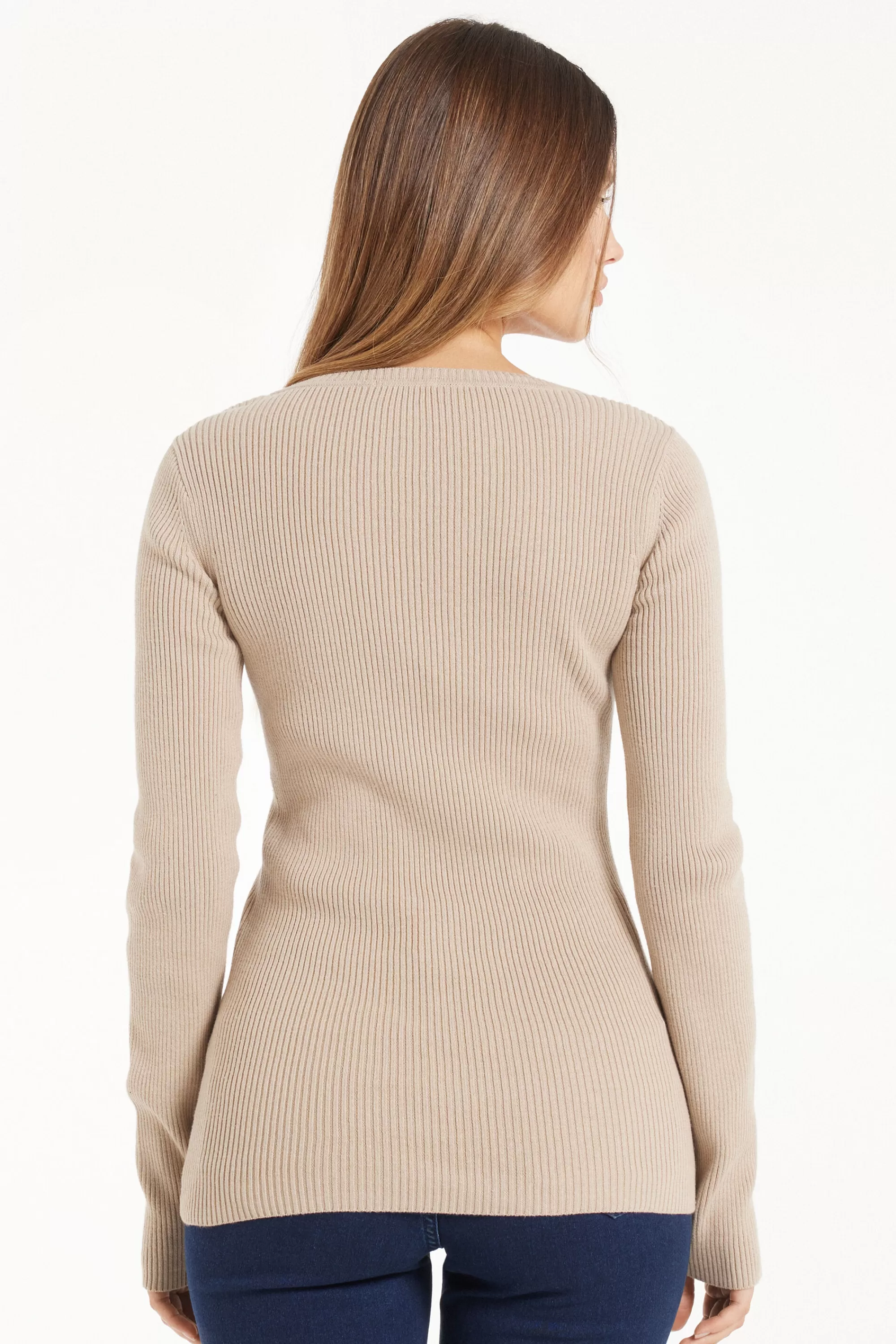 Best Maglia Manica Lunga Scollo A V A Costine - Maglie Maniche Lunghe - Donna | Maglie maniche lunghe