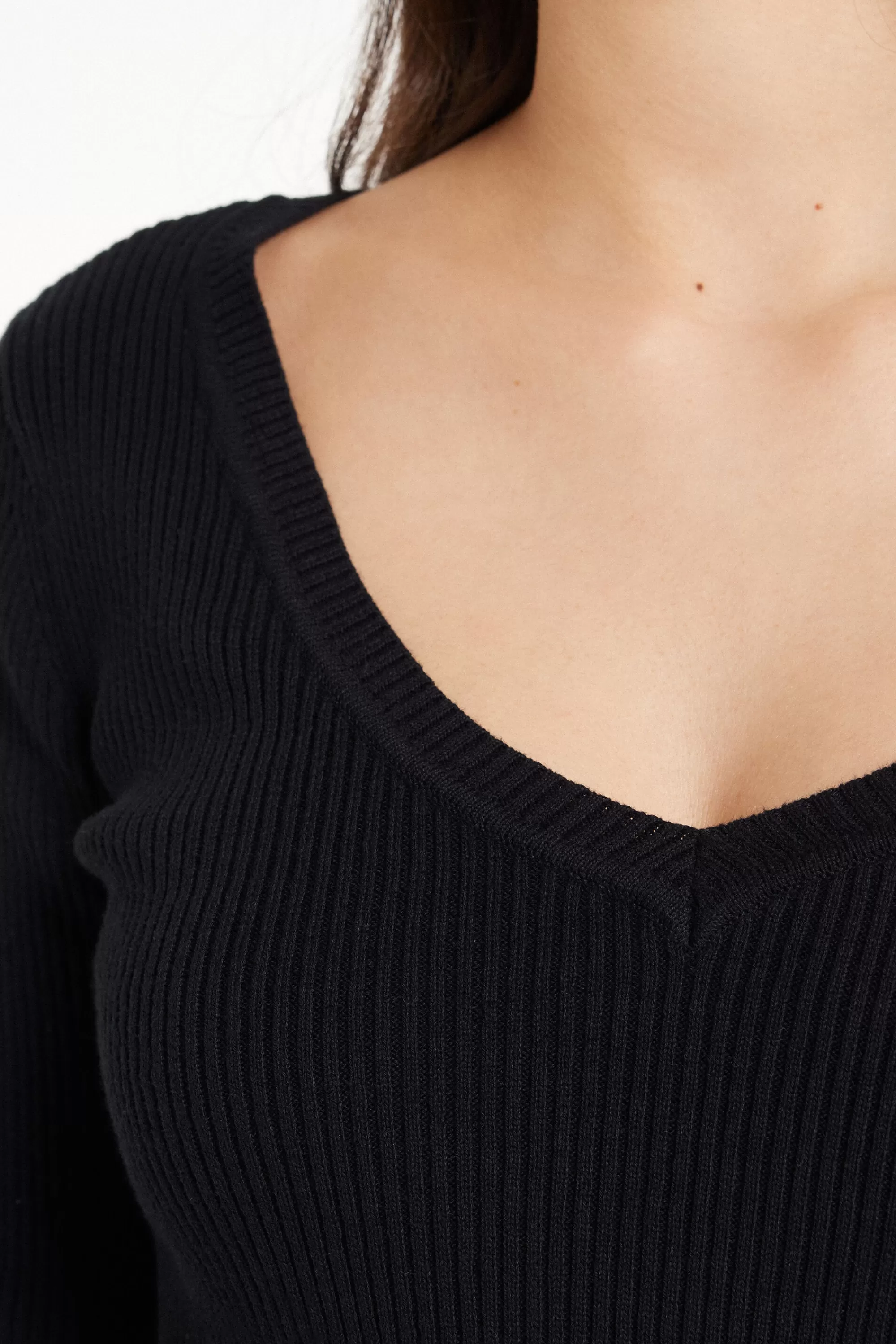 Discount Maglia Manica Lunga Scollo A V A Costine - Maglie Maniche Lunghe - Donna | Maglie maniche lunghe