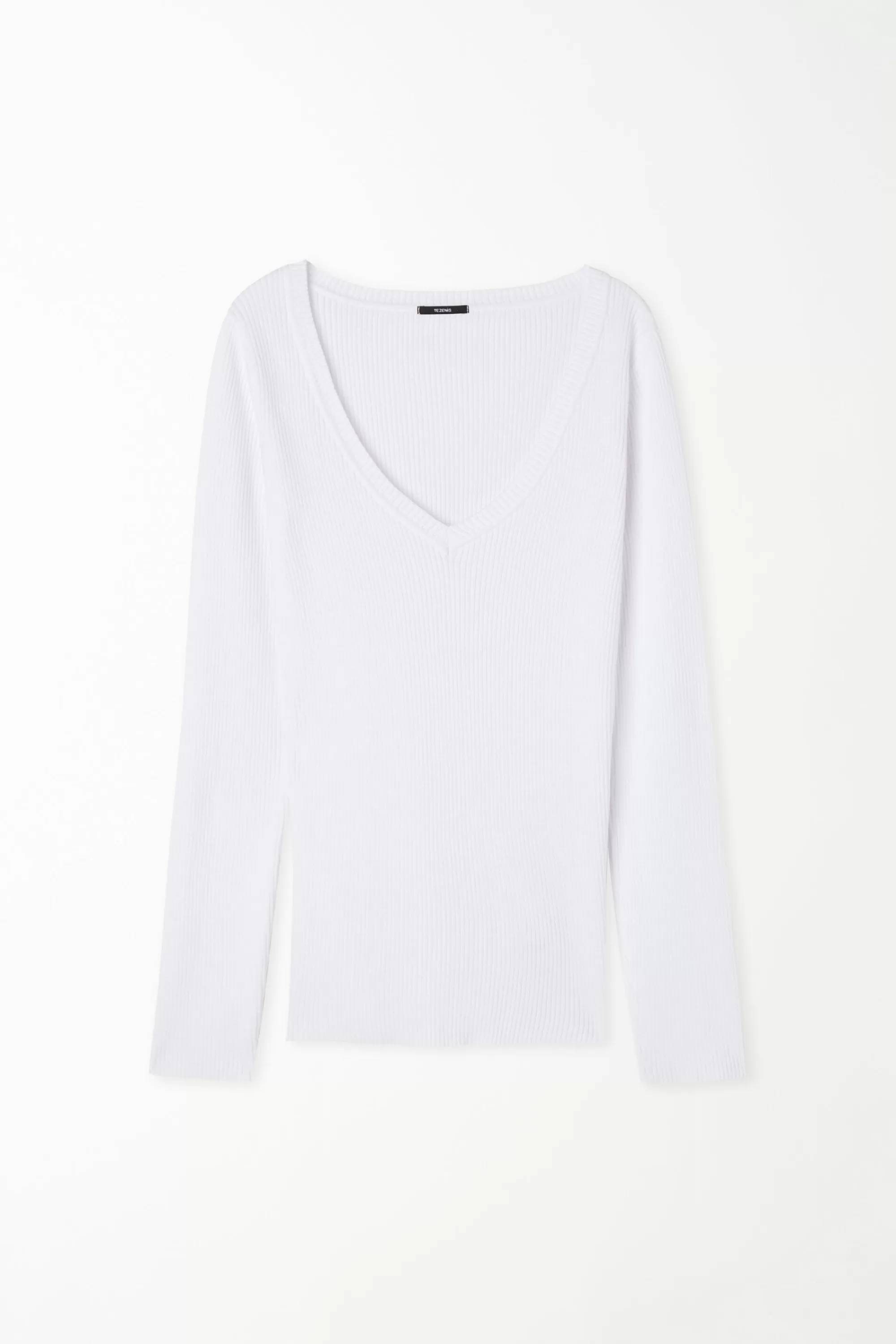 Store Maglia Manica Lunga Scollo A V A Costine - Maglie Maniche Lunghe - Donna | Maglie maniche lunghe