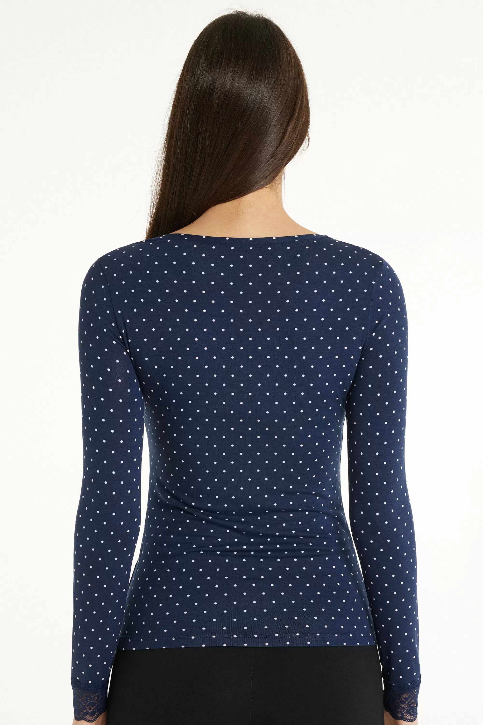 Cheap Maglia Manica Lunga Scollo A V Con Pizzo - Maglie Maniche Lunghe - Donna | Maglie maniche lunghe