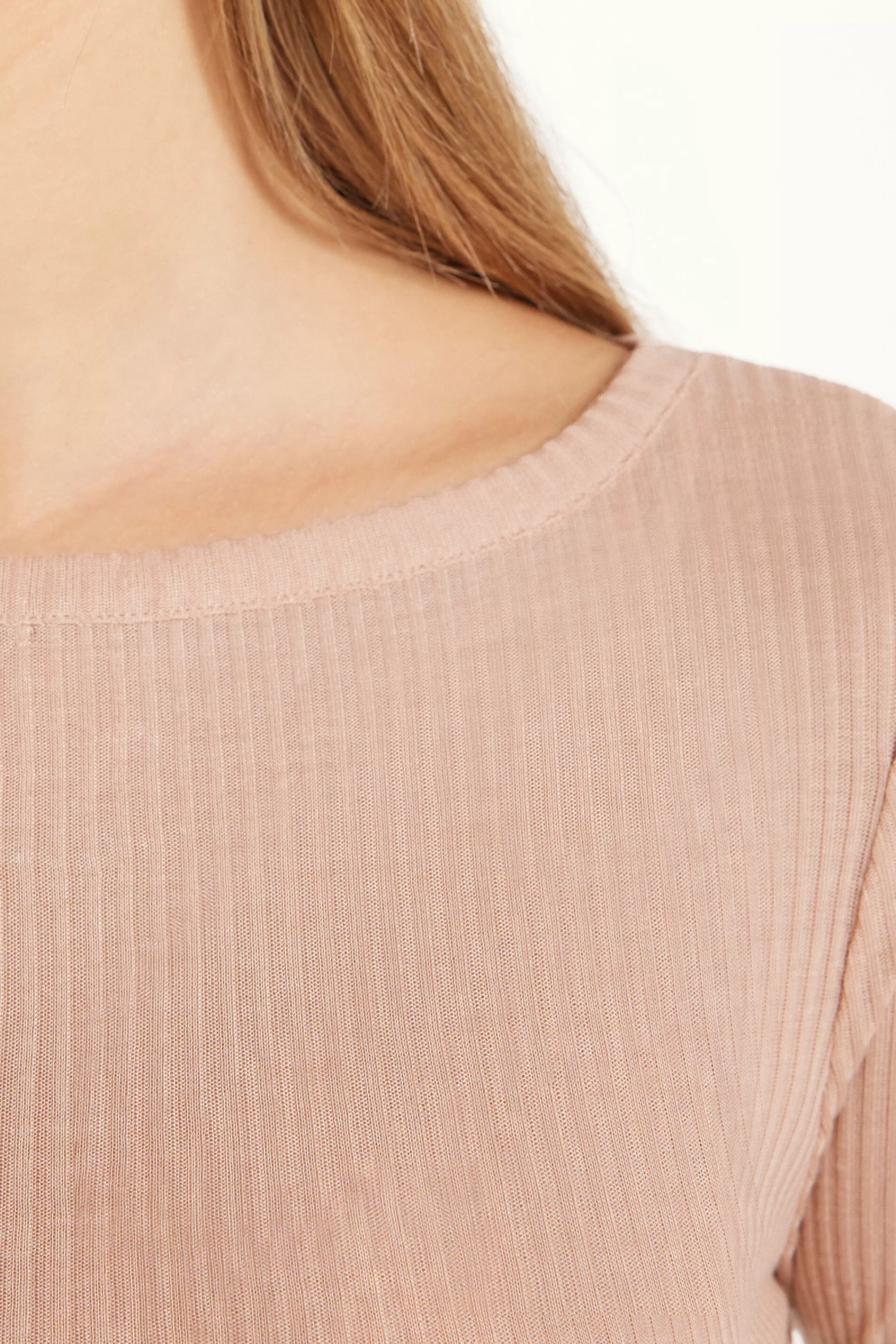 Flash Sale Maglia Manica Lunga Scollo Barchetta Viscosa Ultraleggera A Costine - Maglie Maniche Lunghe - Donna | Maglie maniche lunghe