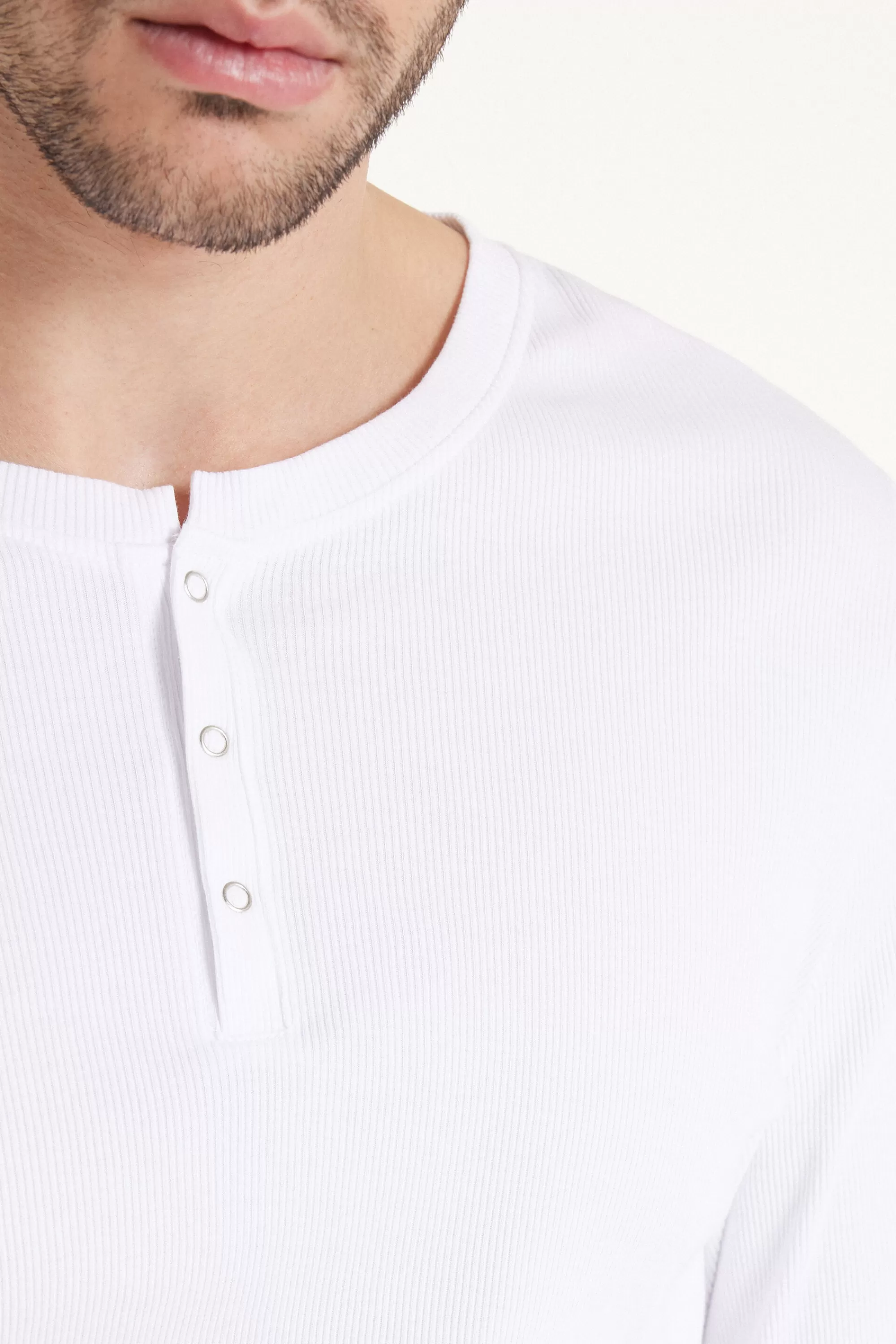 Hot Maglia Manica Lunga Serafino Costine - Maglie Maniche Lunghe - Uomo | Maglie maniche lunghe