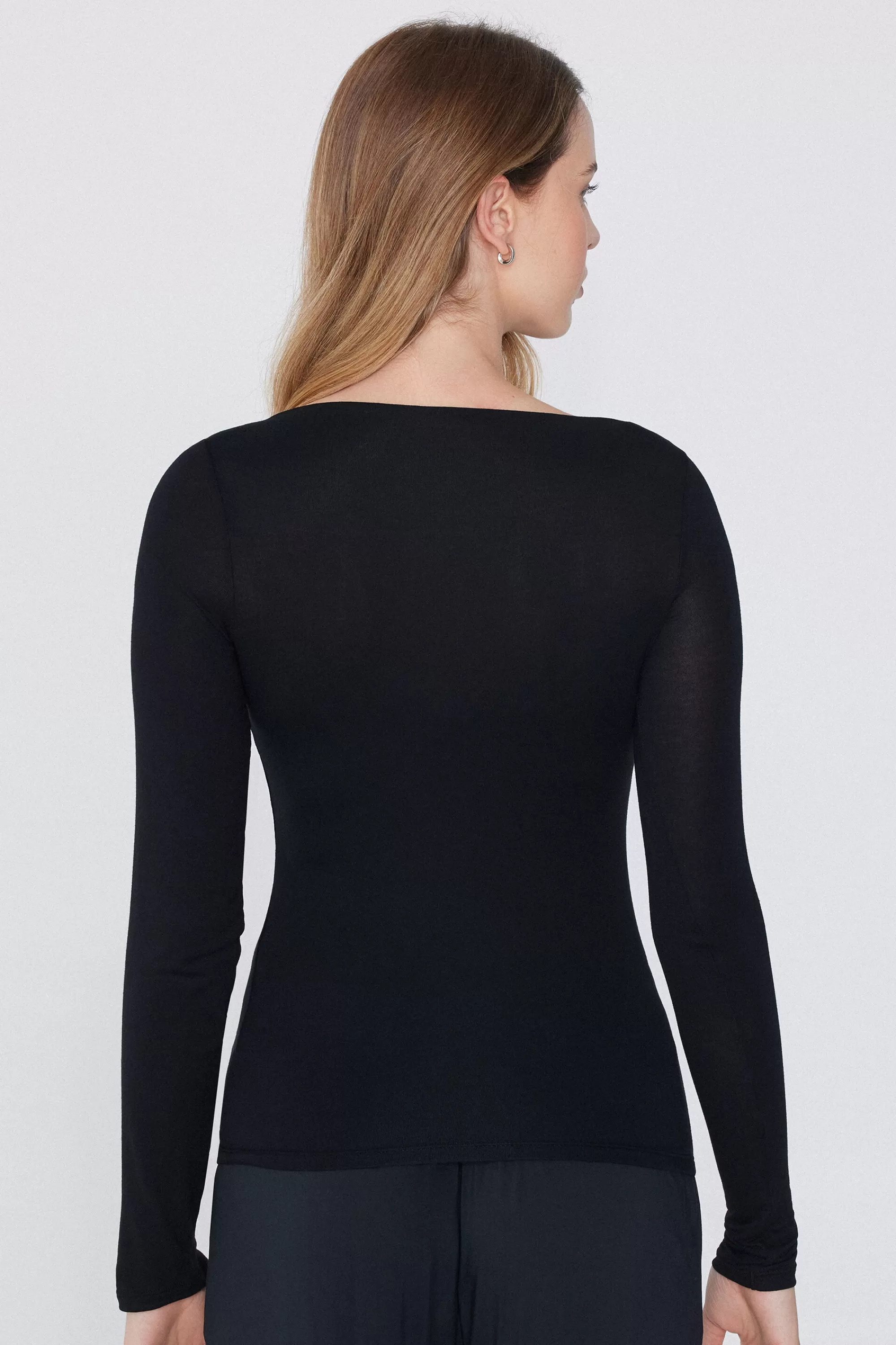 Cheap Maglia Maniche Lunghe Scollo Barchetta Viscosa - Maglie Maniche Lunghe - Donna | Maglie maniche lunghe