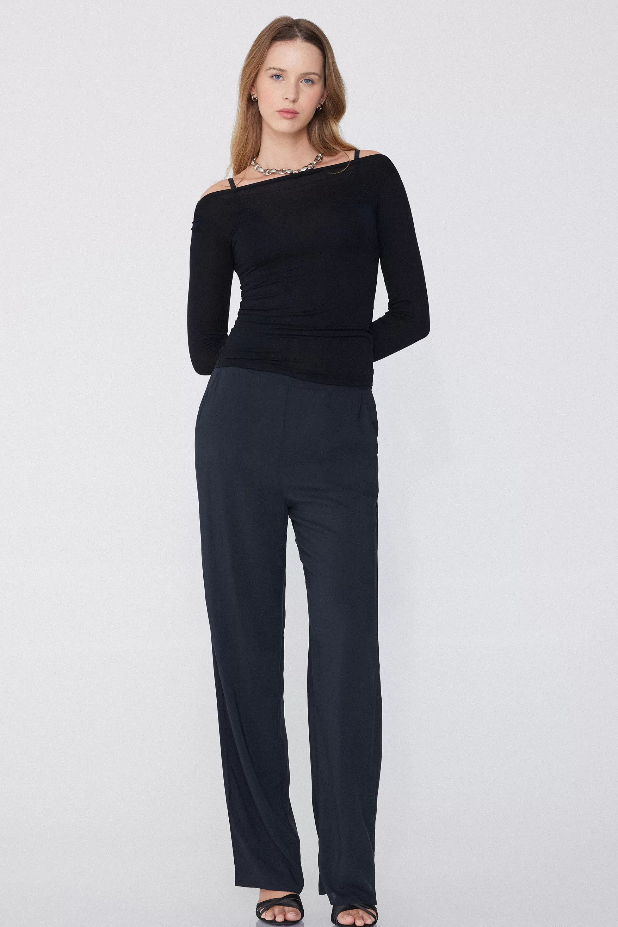Cheap Maglia Maniche Lunghe Scollo Barchetta Viscosa - Maglie Maniche Lunghe - Donna | Maglie maniche lunghe