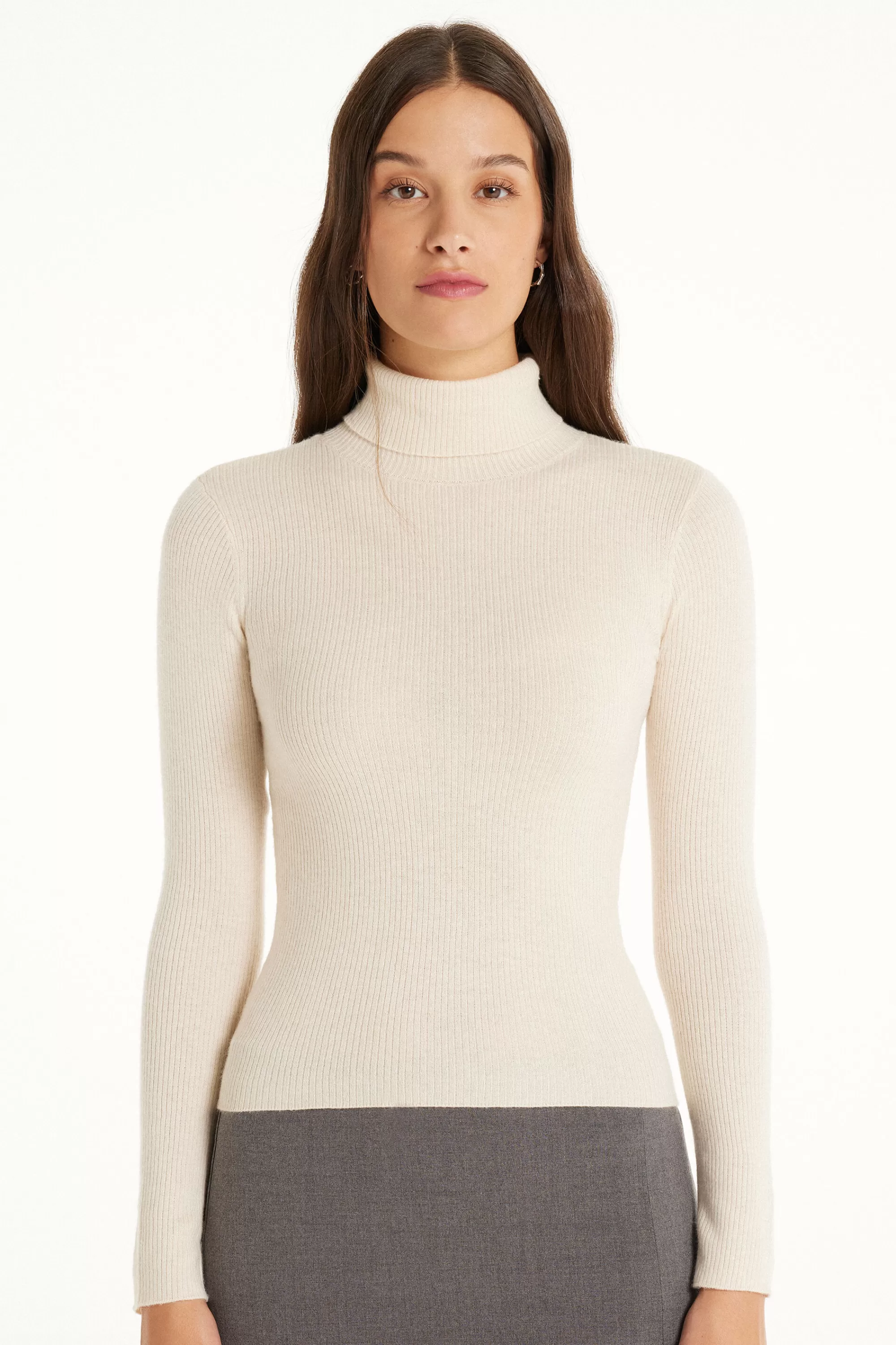 Cheap Maglia Pesante Manica Lunga Collo Alto Costine Con Lana - Cardigan E Maglioni - Donna | Maglioncini lana | Cardigan e Maglioni