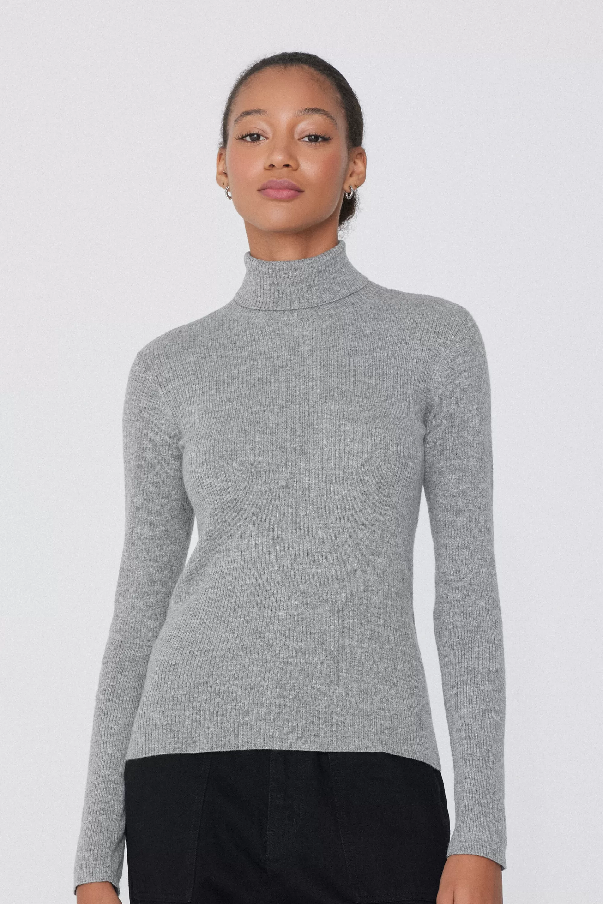 Best Sale Maglia Pesante Manica Lunga Collo Alto Costine Con Lana - Cardigan E Maglioni - Donna | Maglioncini lana | Cardigan e Maglioni