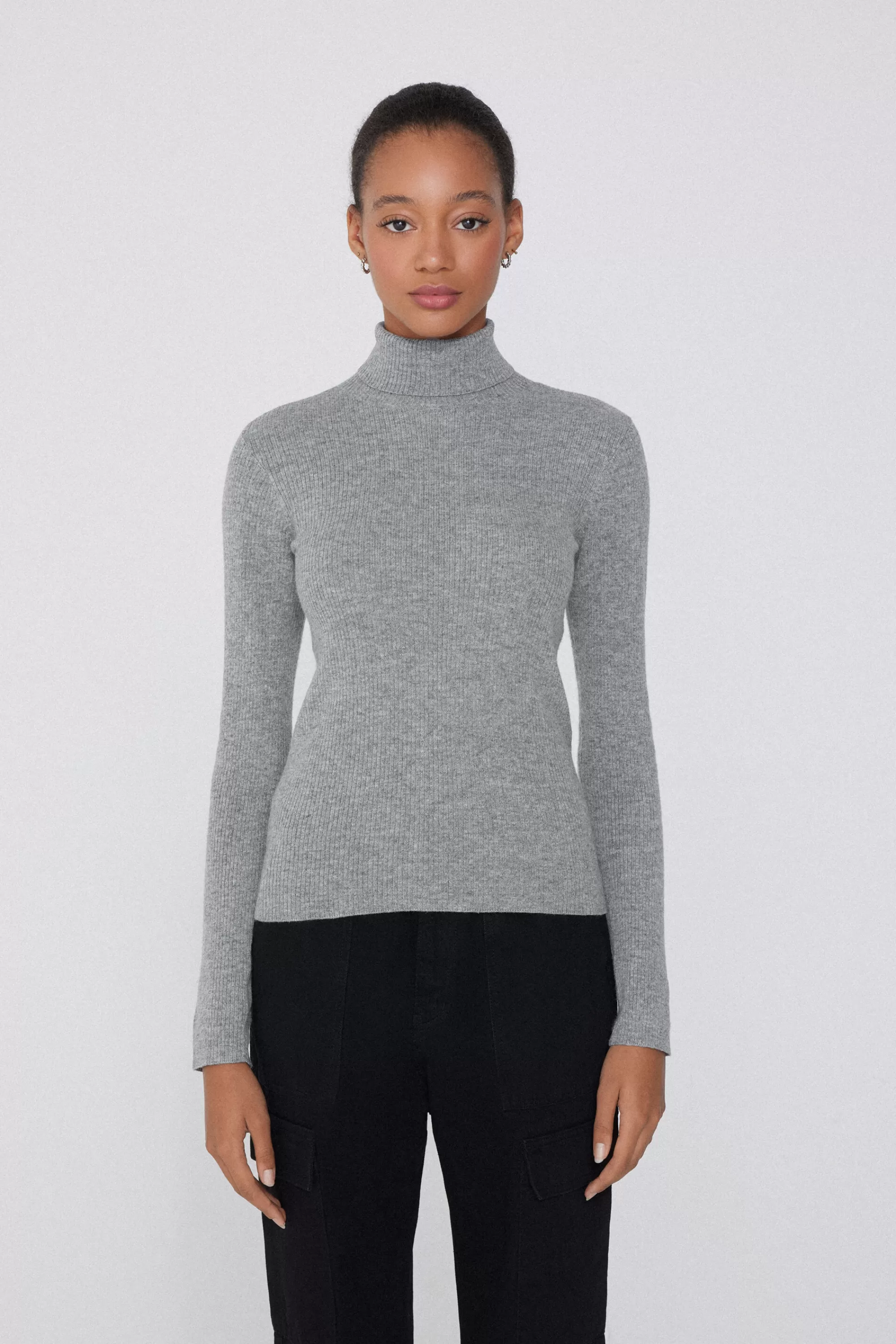 Best Sale Maglia Pesante Manica Lunga Collo Alto Costine Con Lana - Cardigan E Maglioni - Donna | Maglioncini lana | Cardigan e Maglioni
