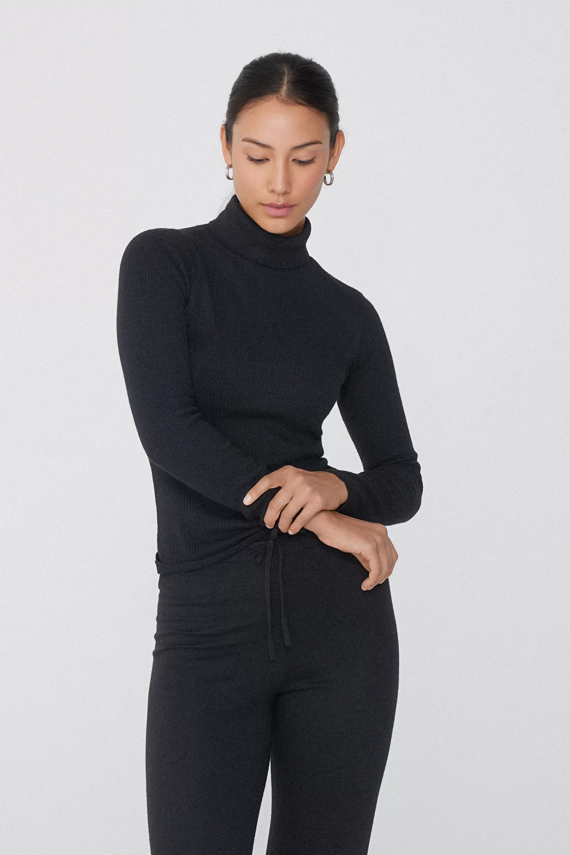 Shop Maglia Pesante Manica Lunga Collo Alto Costine Con Lana - Cardigan E Maglioni - Donna | Maglioncini lana | Cardigan e Maglioni