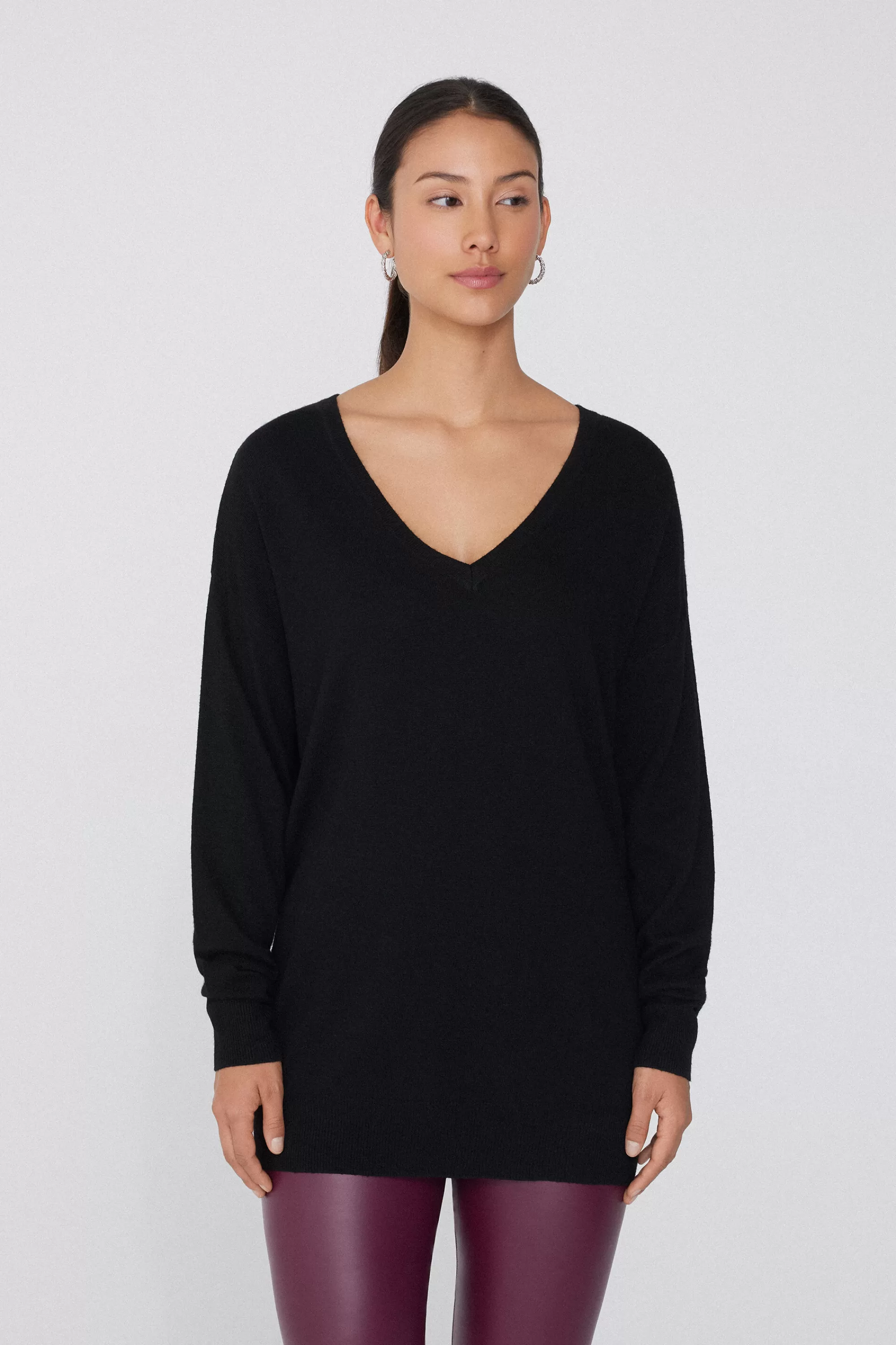 Discount Maglia Pesante Manica Lunga Scollo A V Con Lana - Cardigan E Maglioni - Donna | Maglioncini lana | Cardigan e Maglioni