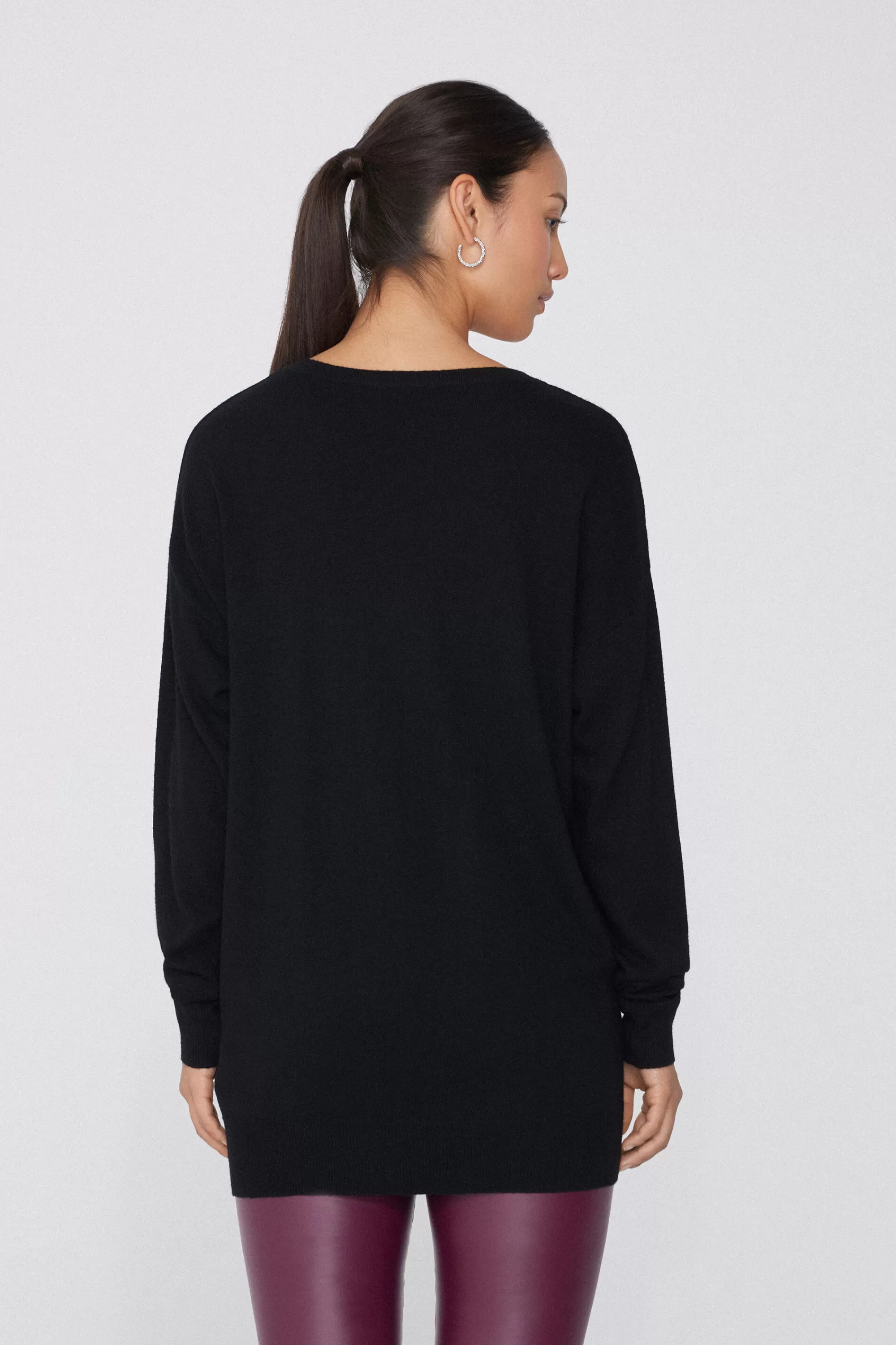 Discount Maglia Pesante Manica Lunga Scollo A V Con Lana - Cardigan E Maglioni - Donna | Maglioncini lana | Cardigan e Maglioni