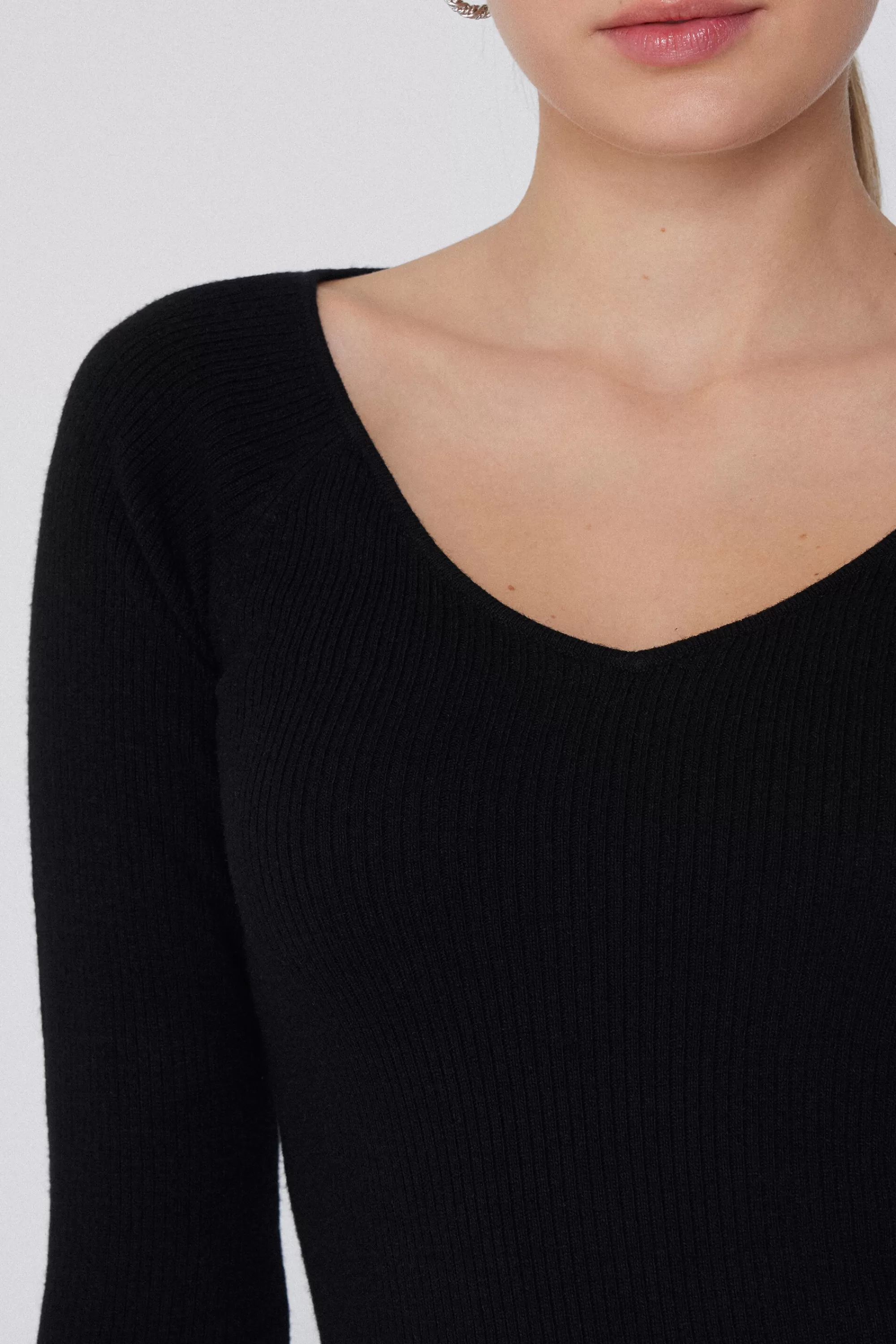 Cheap Maglia Pesante Manica Lunga Scollo A V Costine Con Lana - Cardigan E Maglioni - Donna | Maglioncini lana | Cardigan e Maglioni
