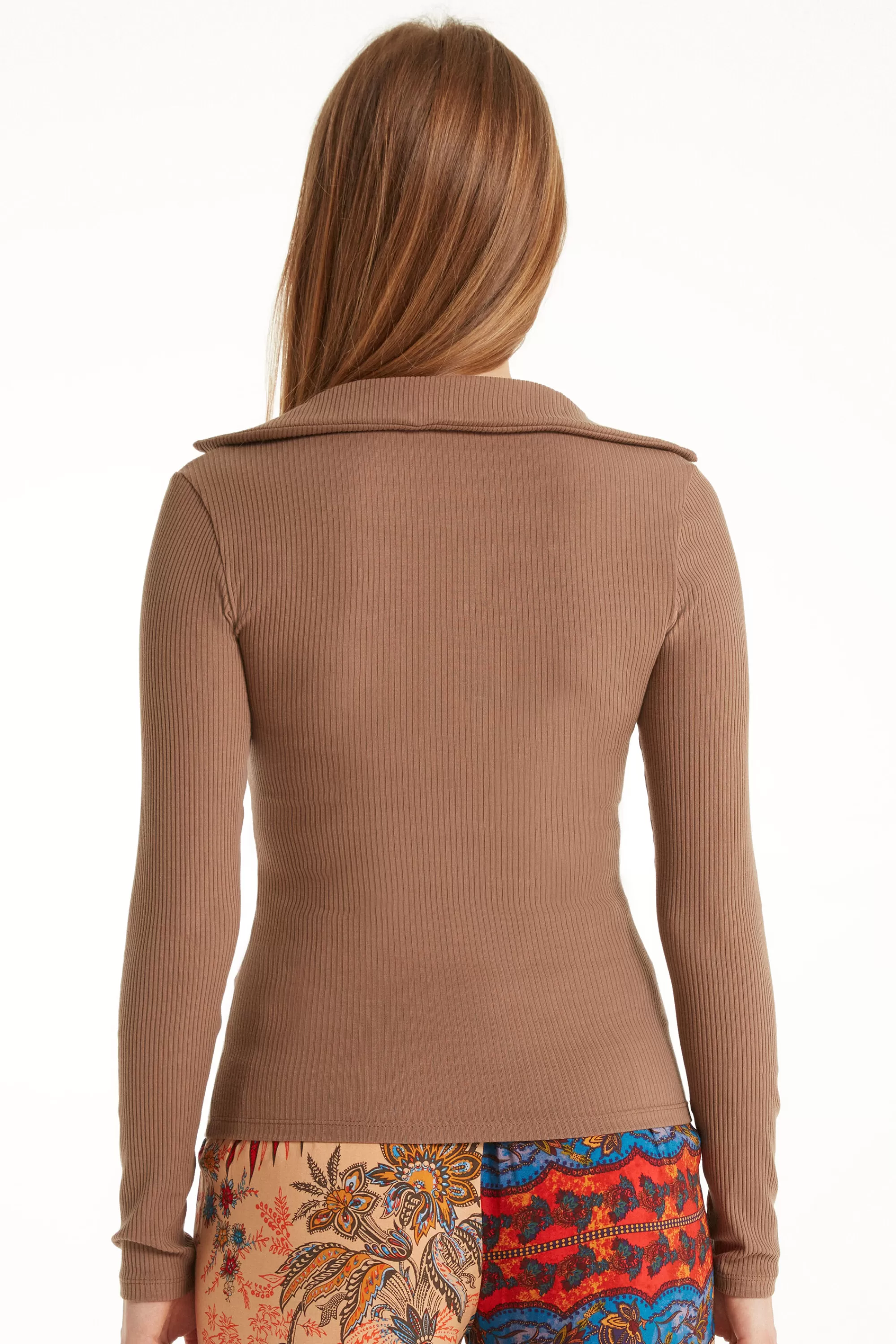 Best Sale Maglia Polo Maniche Lunghe Costine - Maglie Maniche Lunghe - Donna | Maglie maniche lunghe