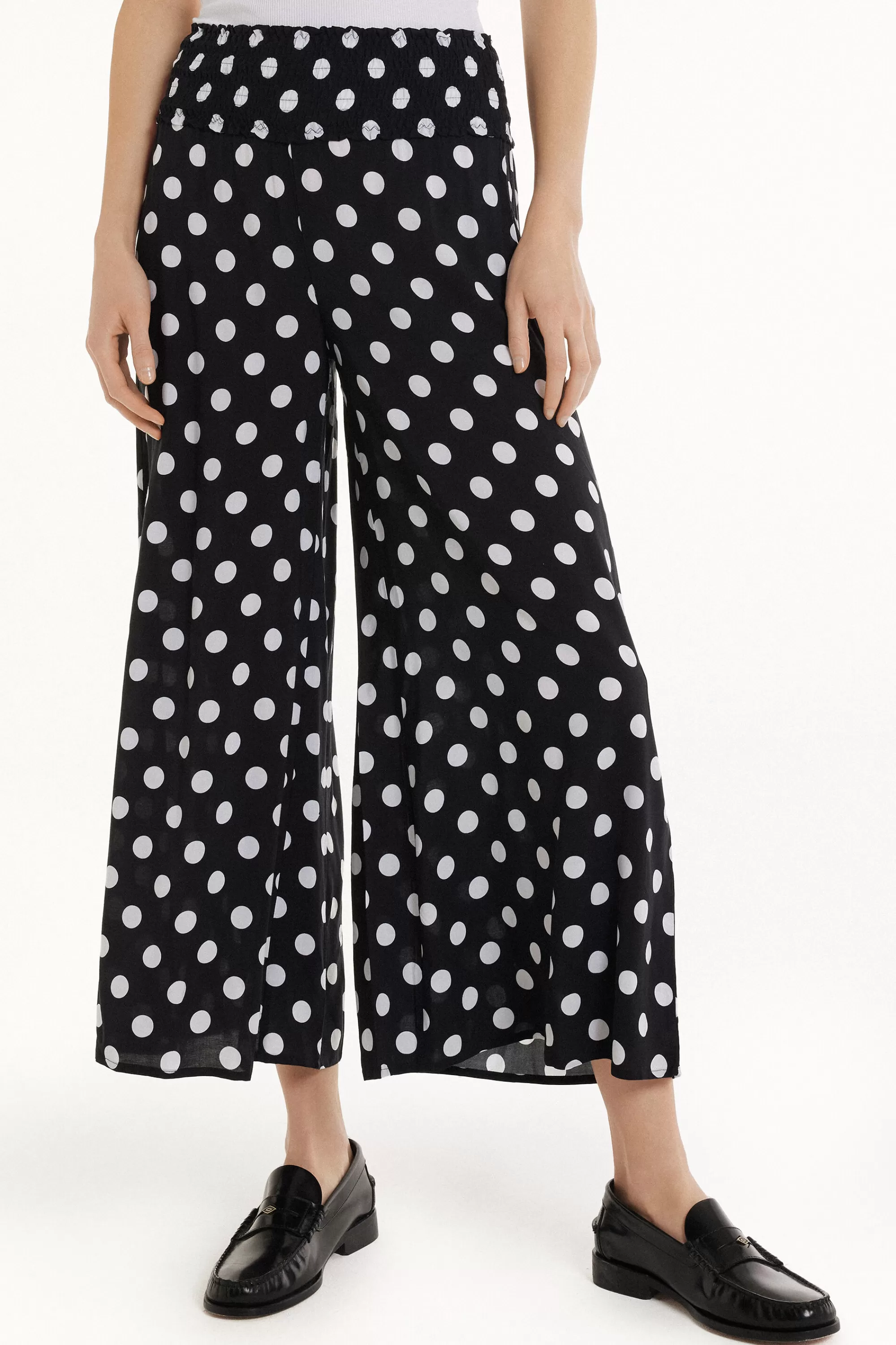 Online Pantagiappo In Tela Punto Smock - Pantaloni - Donna | Pantaloni