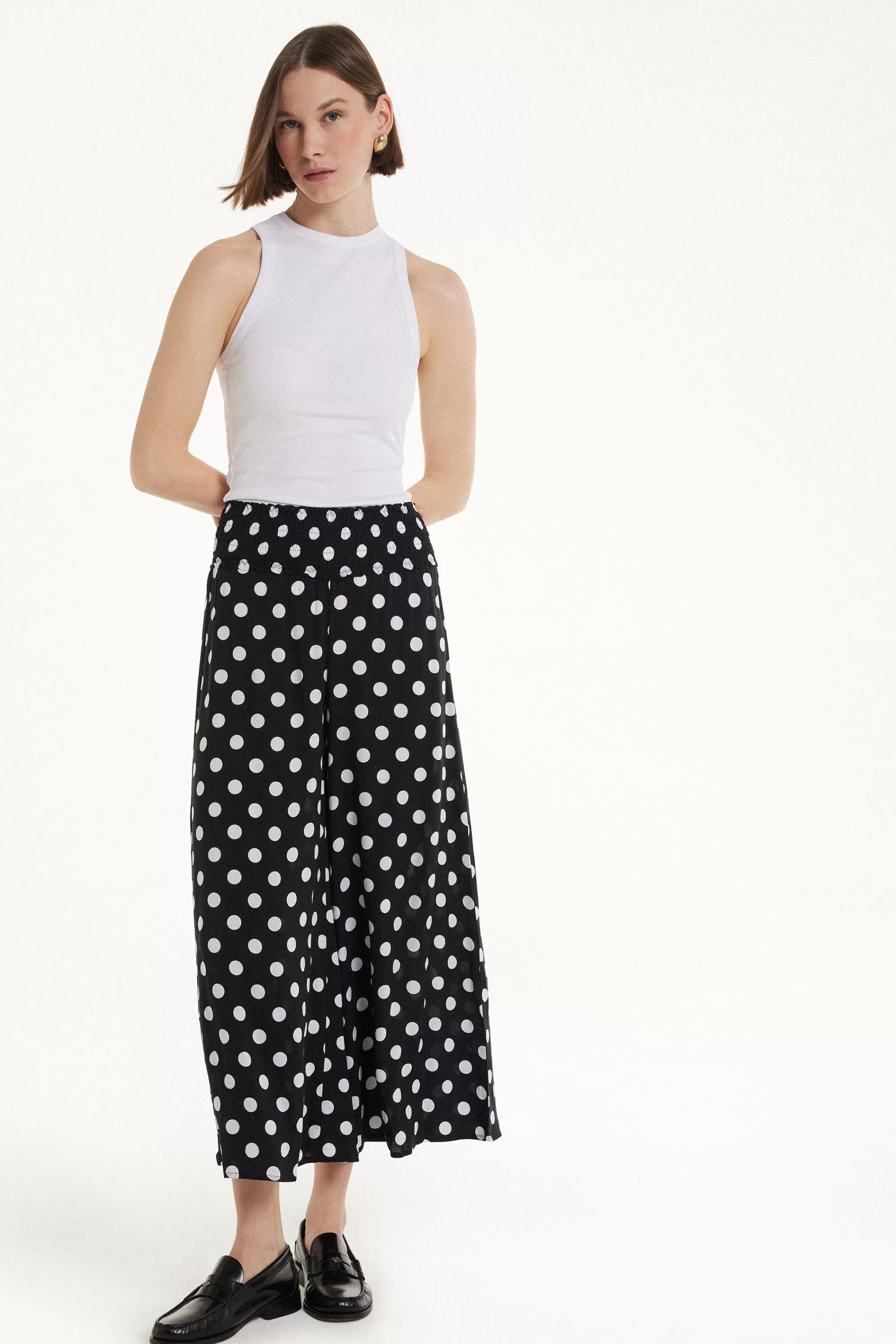 Online Pantagiappo In Tela Punto Smock - Pantaloni - Donna | Pantaloni