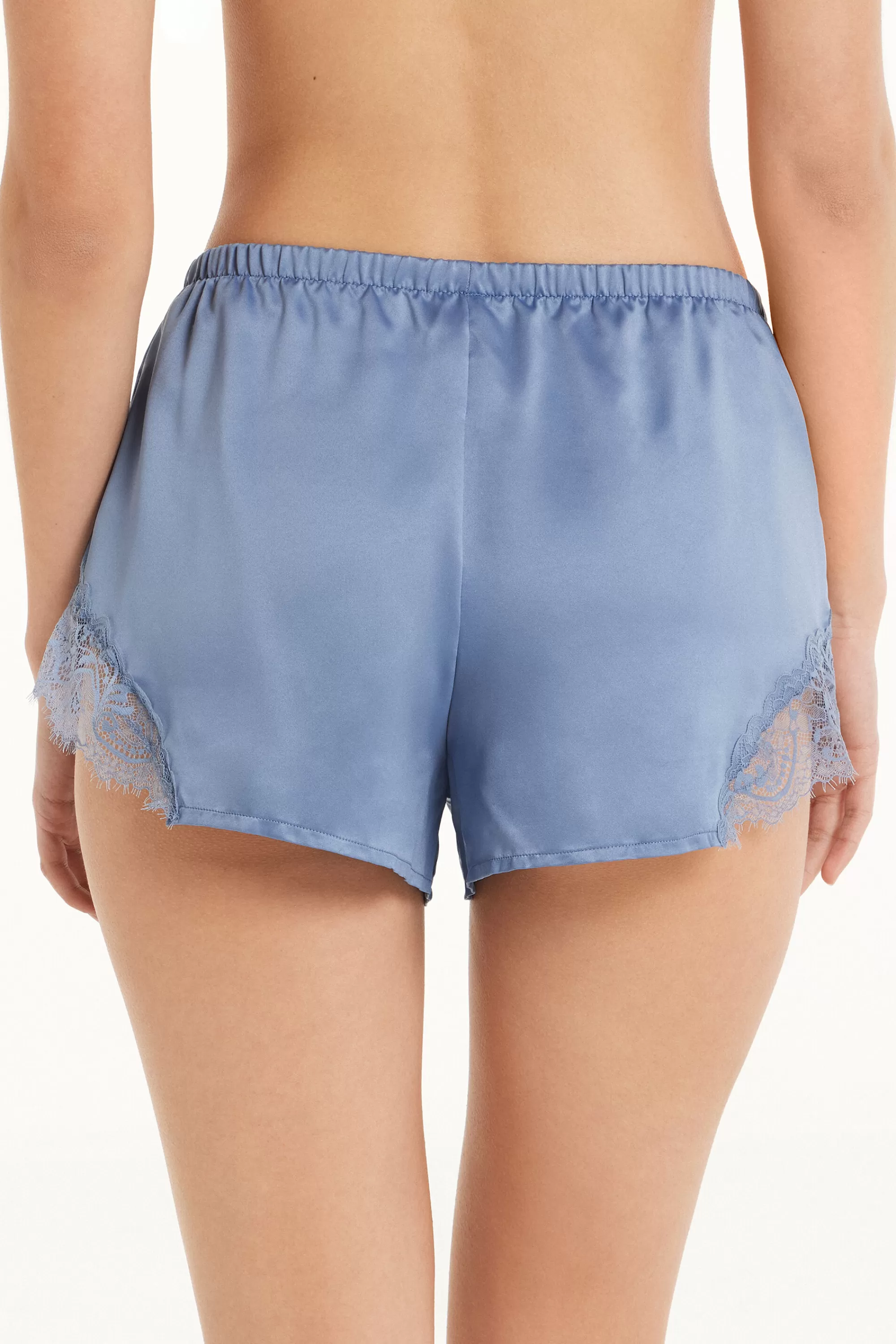 Best Pantaloncino Corto In Raso E Pizzo - Pigiami Combinabili - Donna | Shorts | Pigiami combinabili