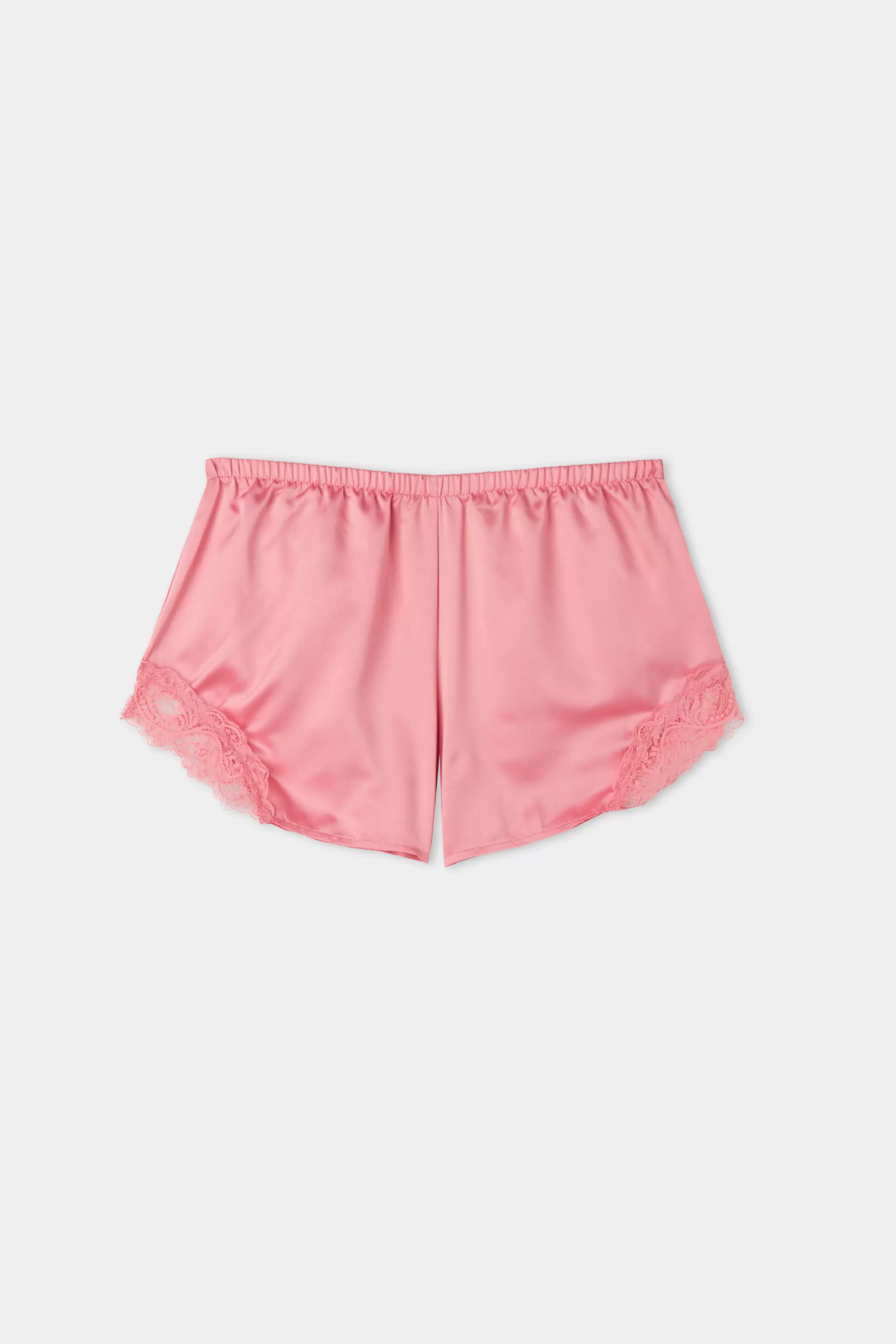 Shop Pantaloncino Corto In Raso E Pizzo - Pigiami Combinabili - Donna | Shorts | Pigiami combinabili