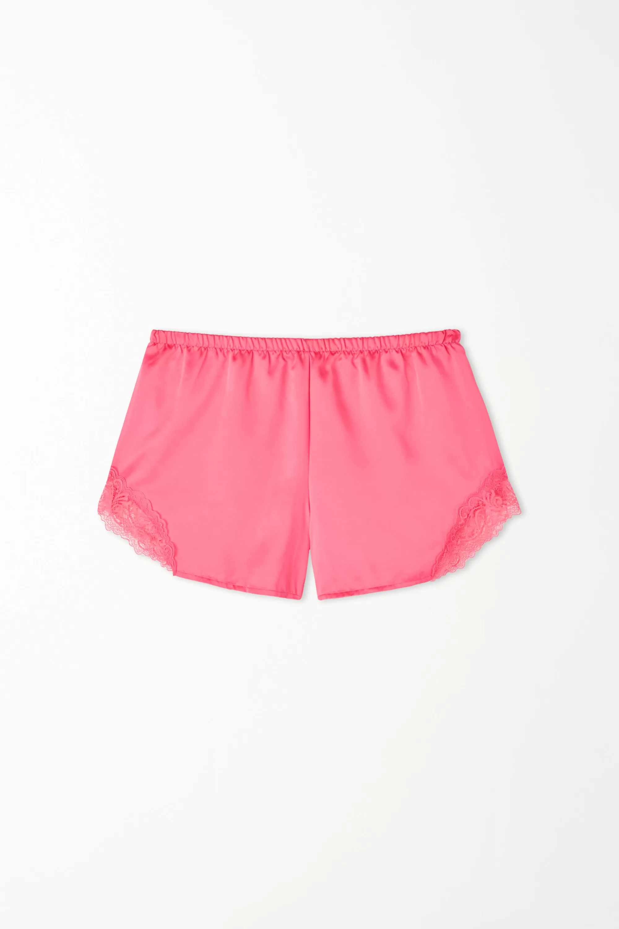 Store Pantaloncino Corto In Raso E Pizzo - Pigiami Combinabili - Donna | Shorts | Pigiami combinabili