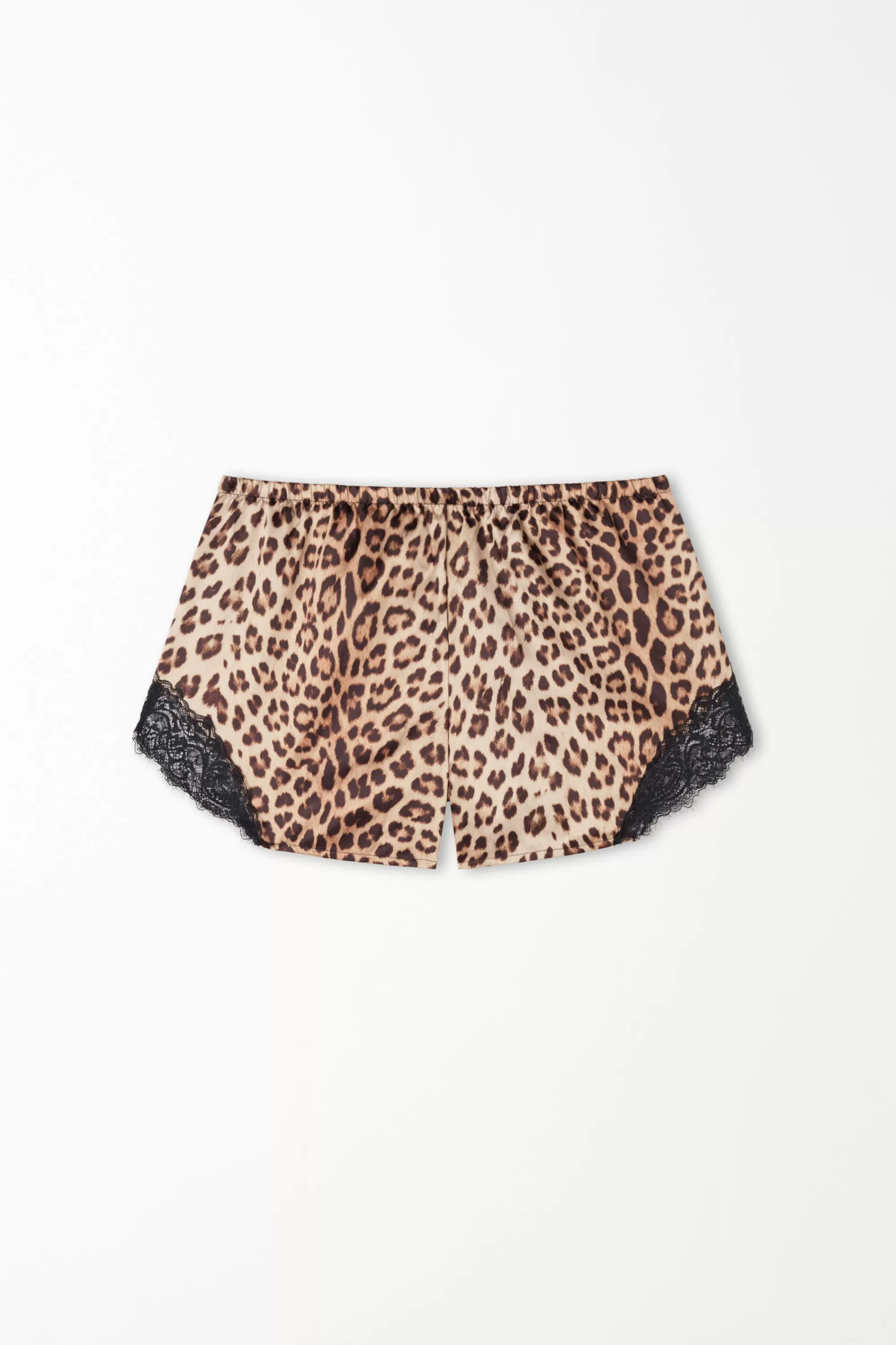 Cheap Pantaloncino Corto In Raso Stampato E Pizzo - Pigiami Combinabili - Donna | Shorts | Pigiami combinabili