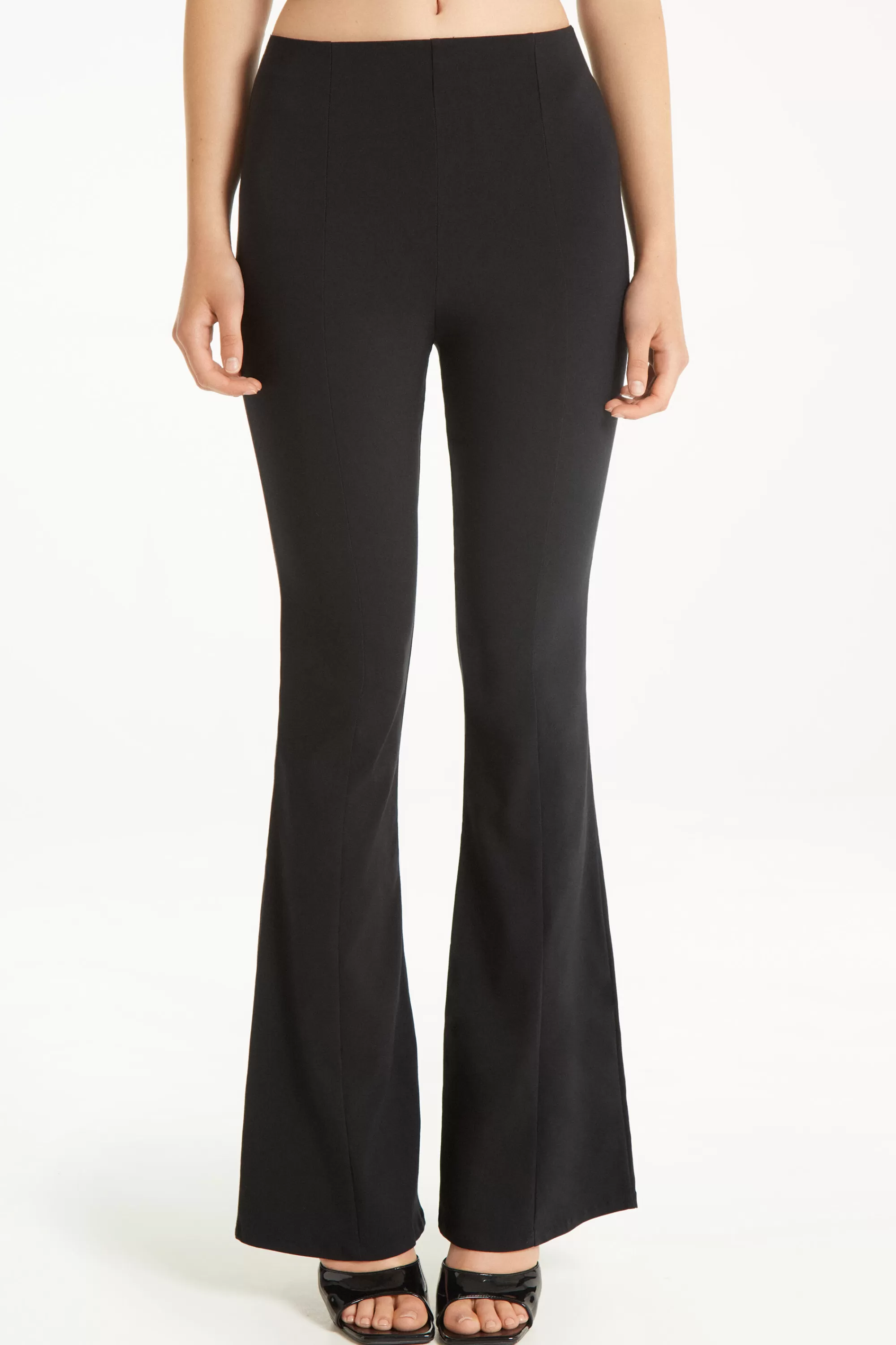 Discount Pantalone Flare In Tela Elasticizzata - Pantaloni - Donna | Pantaloni