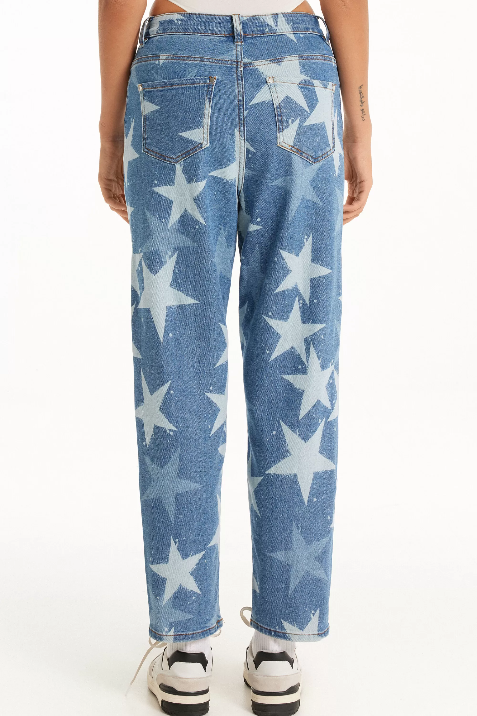 Clearance Pantalone In Denim Stampato - Pantaloni - Donna | Jeans | Pantaloni