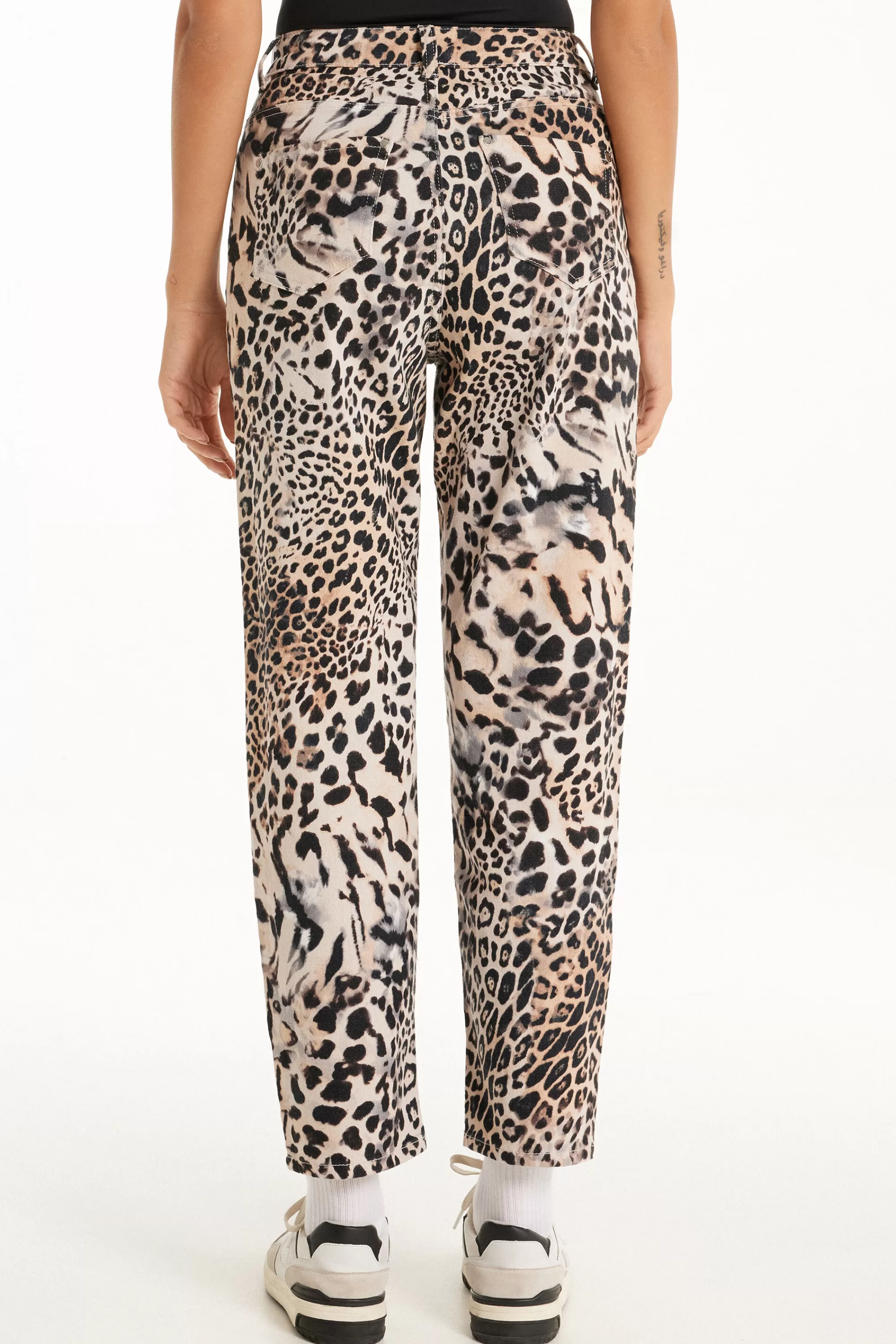Online Pantalone In Denim Stampato - Pantaloni - Donna | Jeans | Pantaloni