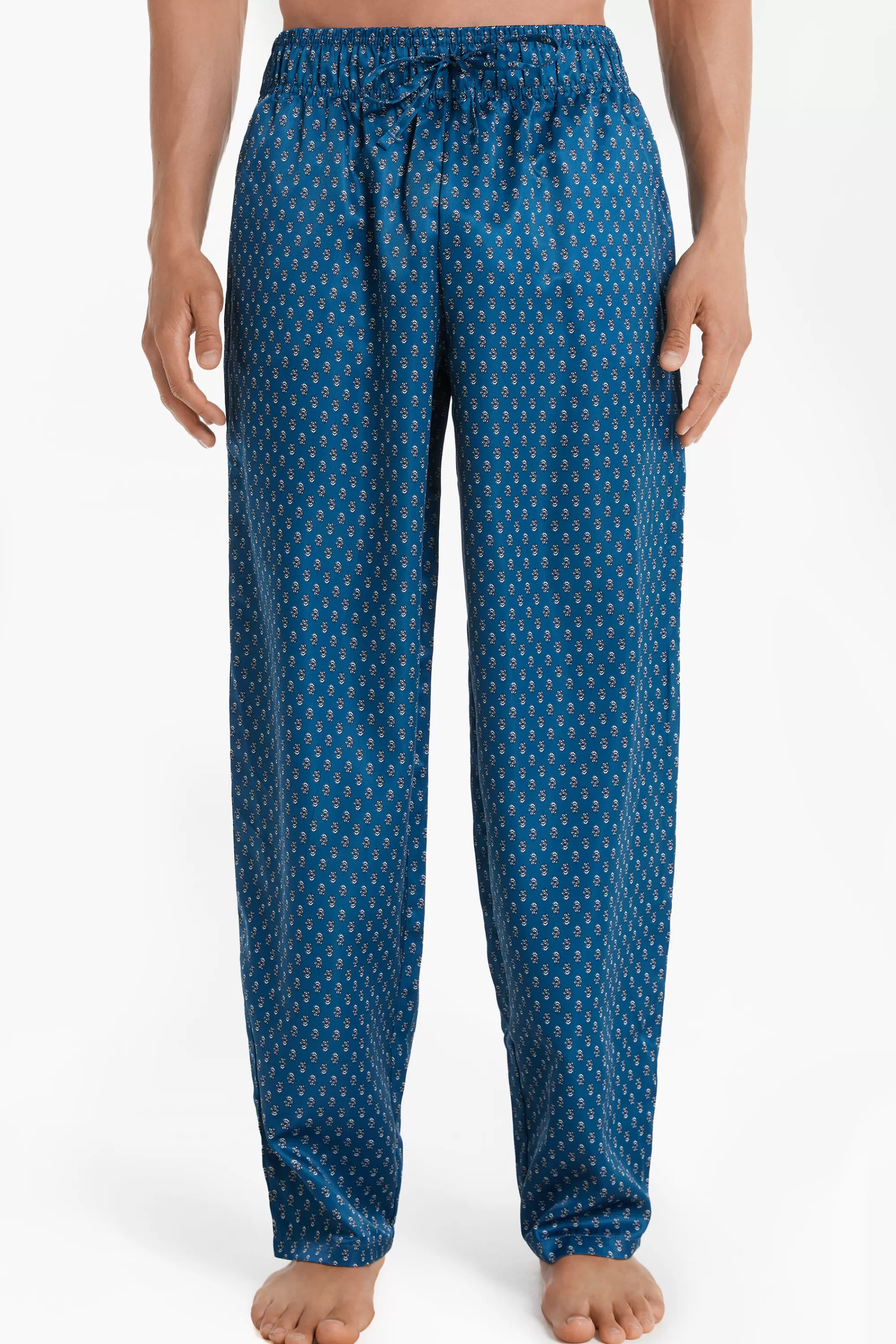 Store Pantalone In Raso Con Tasche E Coulisse - Pigiami Lunghi - Uomo | Pantaloni lunghi | Pigiami lunghi