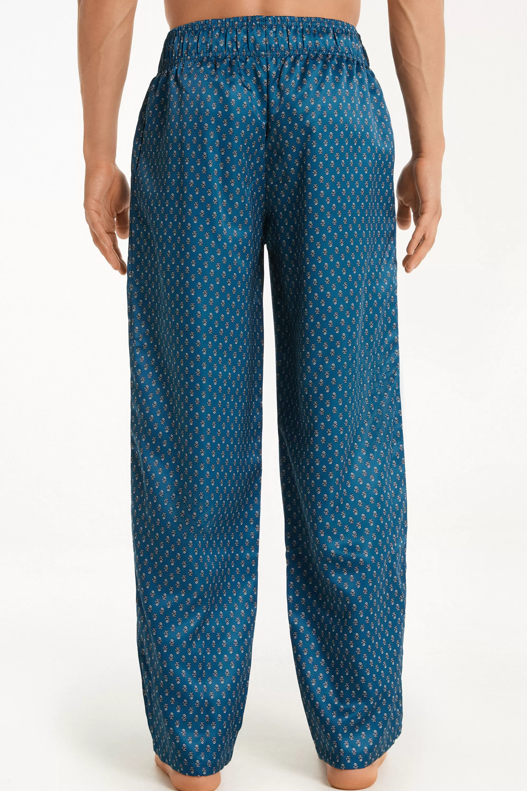 Store Pantalone In Raso Con Tasche E Coulisse - Pigiami Lunghi - Uomo | Pantaloni lunghi | Pigiami lunghi