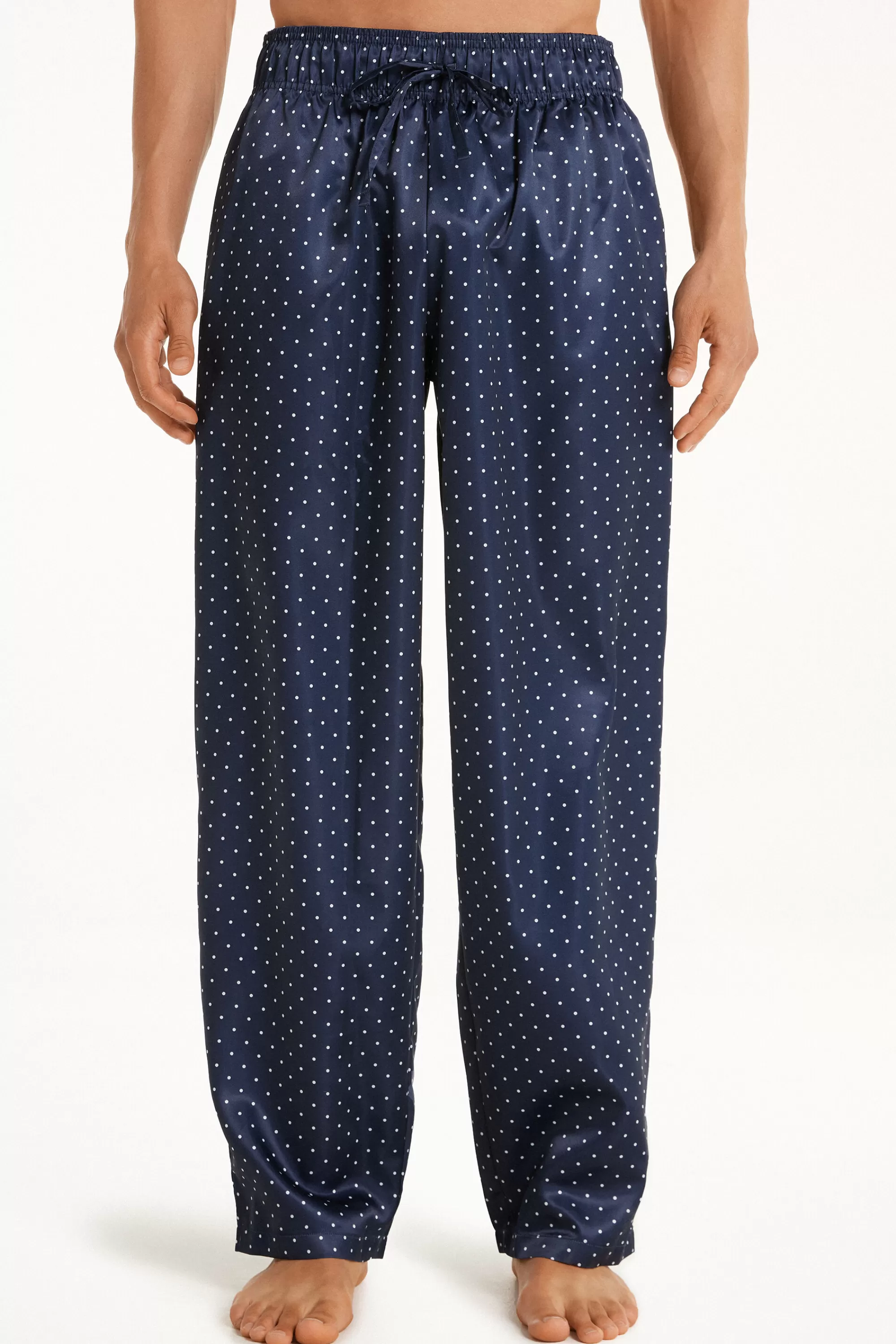 Outlet Pantalone In Raso Con Tasche E Coulisse - Pigiami Lunghi - Uomo | Pantaloni lunghi | Pigiami lunghi