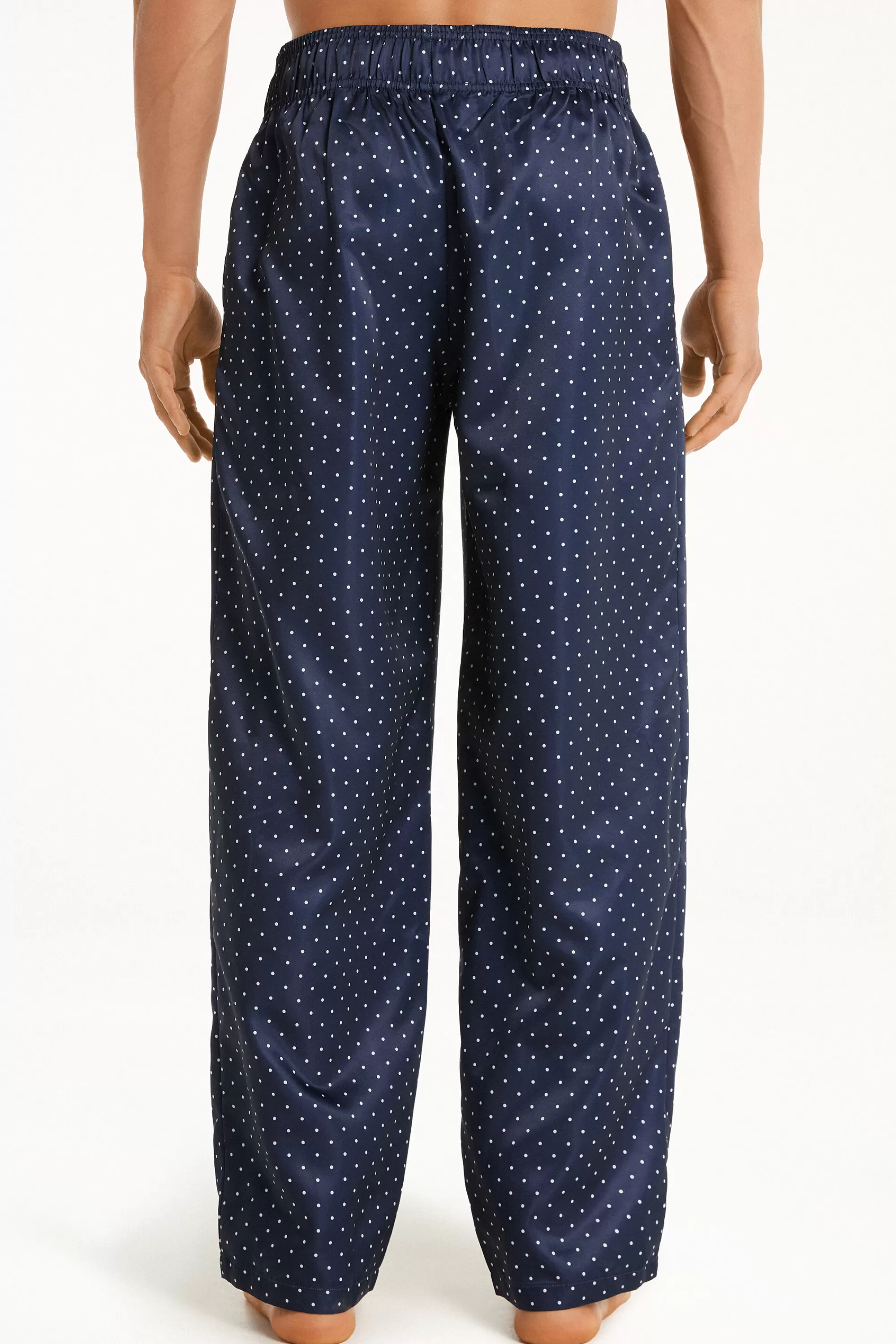 Outlet Pantalone In Raso Con Tasche E Coulisse - Pigiami Lunghi - Uomo | Pantaloni lunghi | Pigiami lunghi