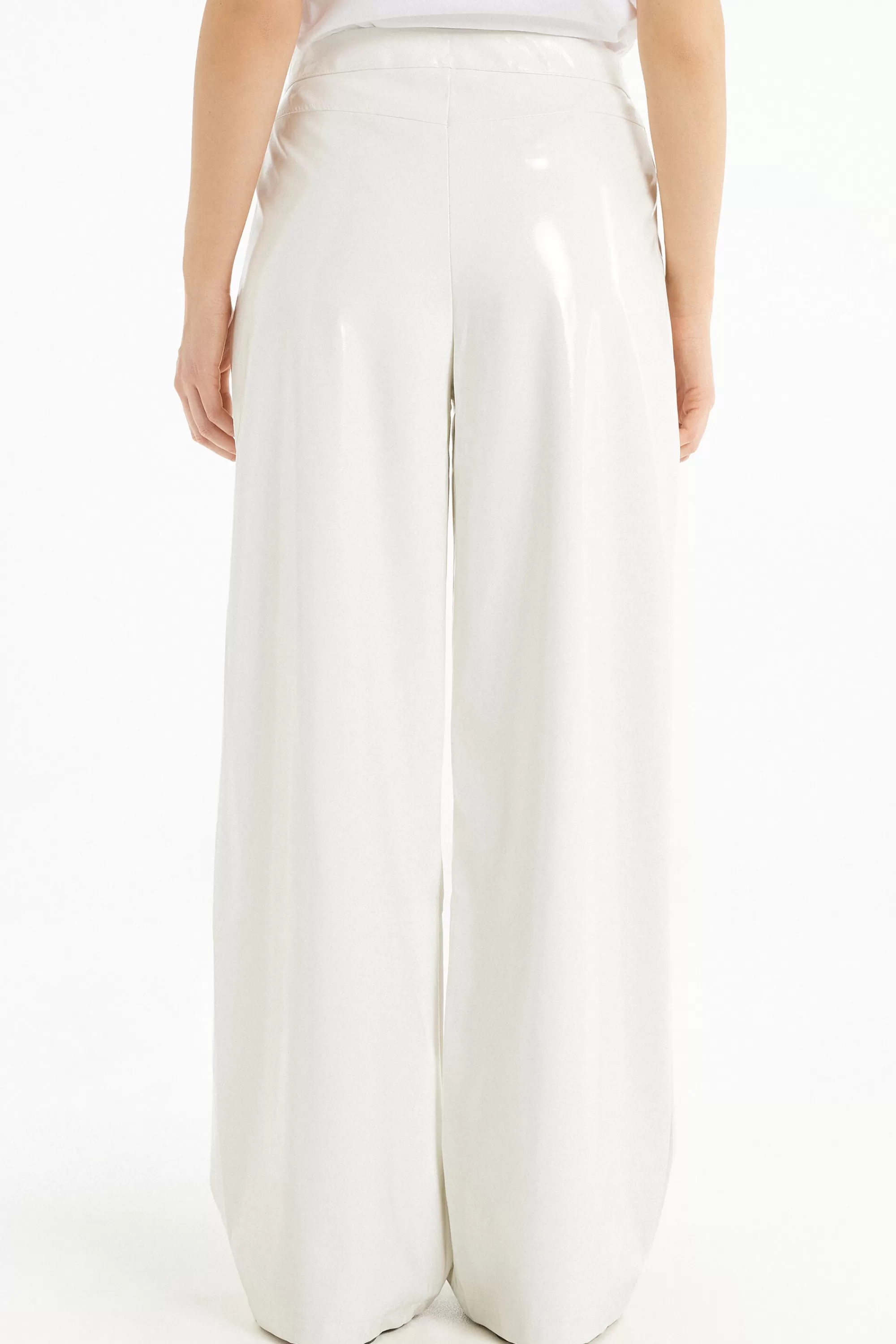 Hot Pantalone Lungo Dritto Effetto Vinile - Pantaloni - Donna | Pantaloni