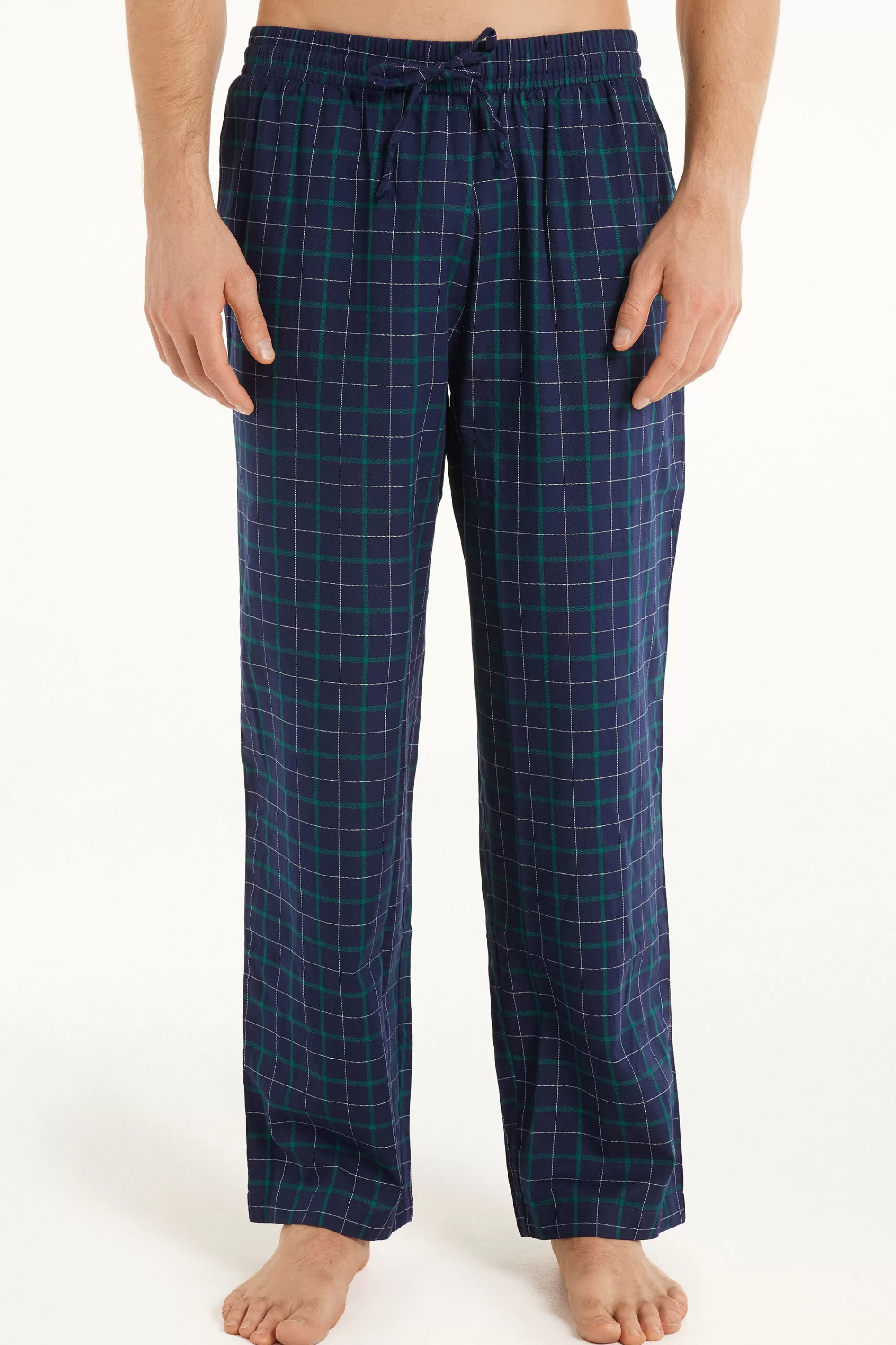 New Pantalone Lungo Dritto In Tela Di Cotone - Pigiami Lunghi - Uomo | Pantaloni lunghi | Pigiami lunghi