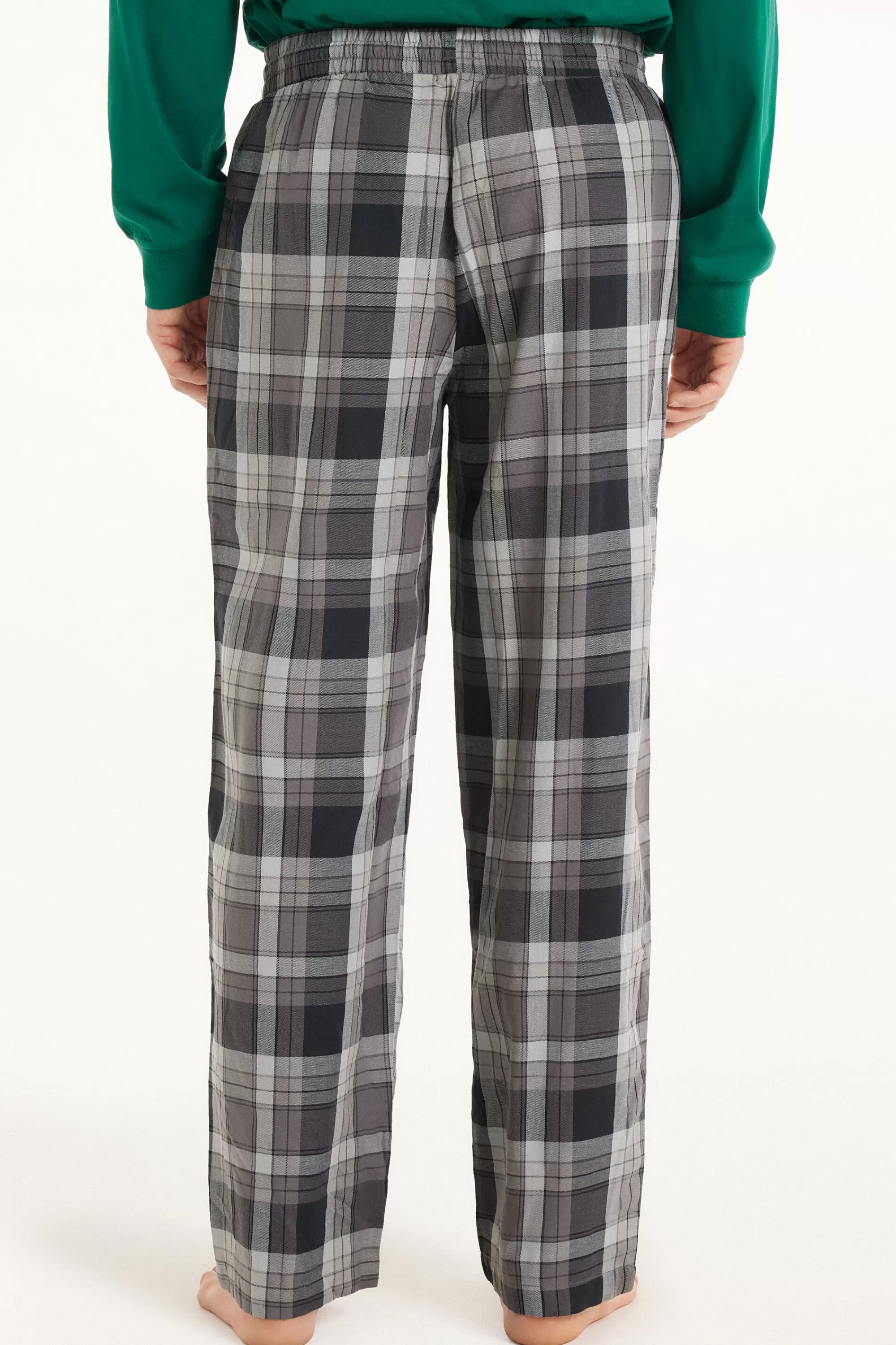 Sale Pantalone Lungo Dritto In Tela Di Cotone - Pigiami Lunghi - Uomo | Pantaloni lunghi | Pigiami lunghi