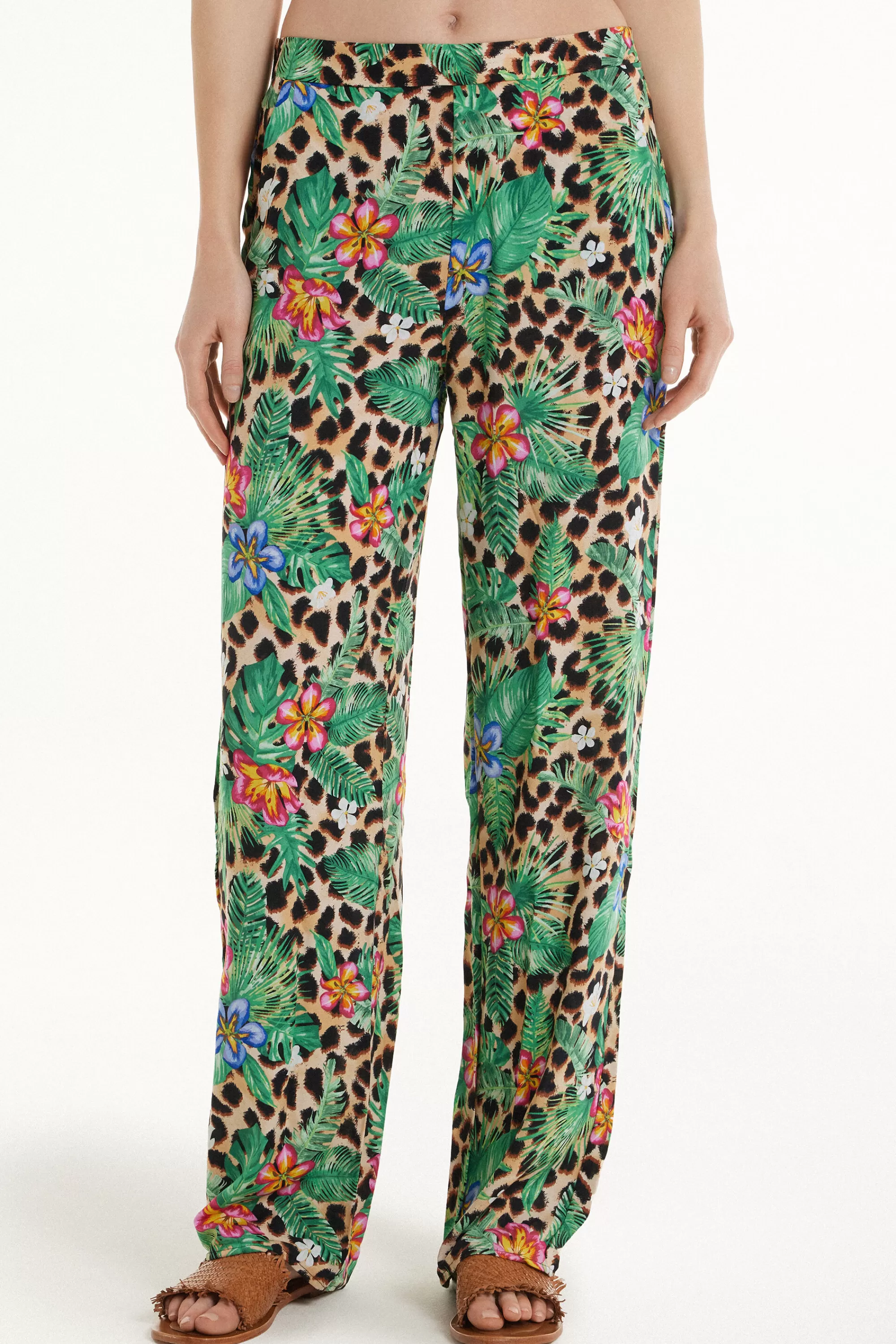 Outlet Pantalone Lungo Dritto Tela Viscosa - Pantaloni - Donna | Pantaloni