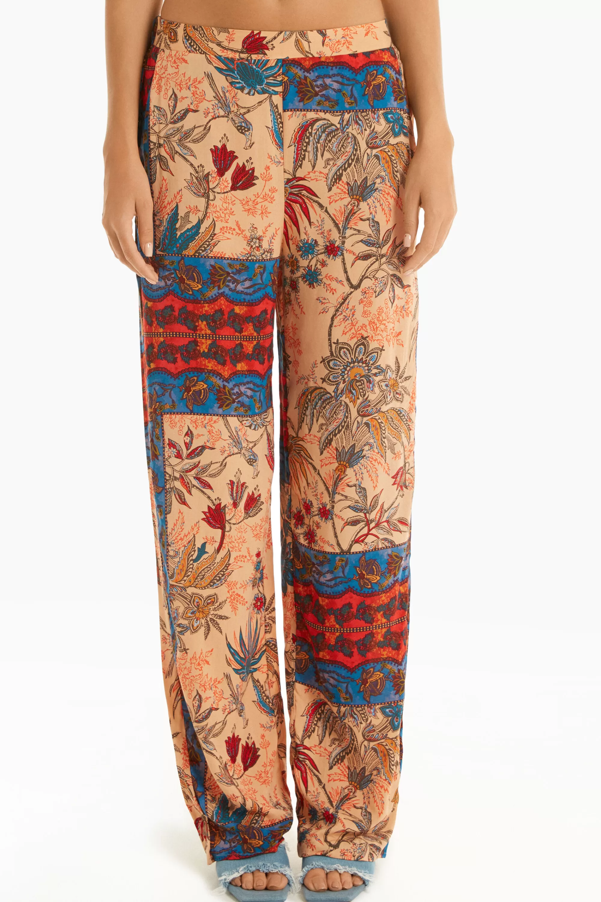 Shop Pantalone Lungo Dritto Tela Viscosa - Pantaloni - Donna | Pantaloni