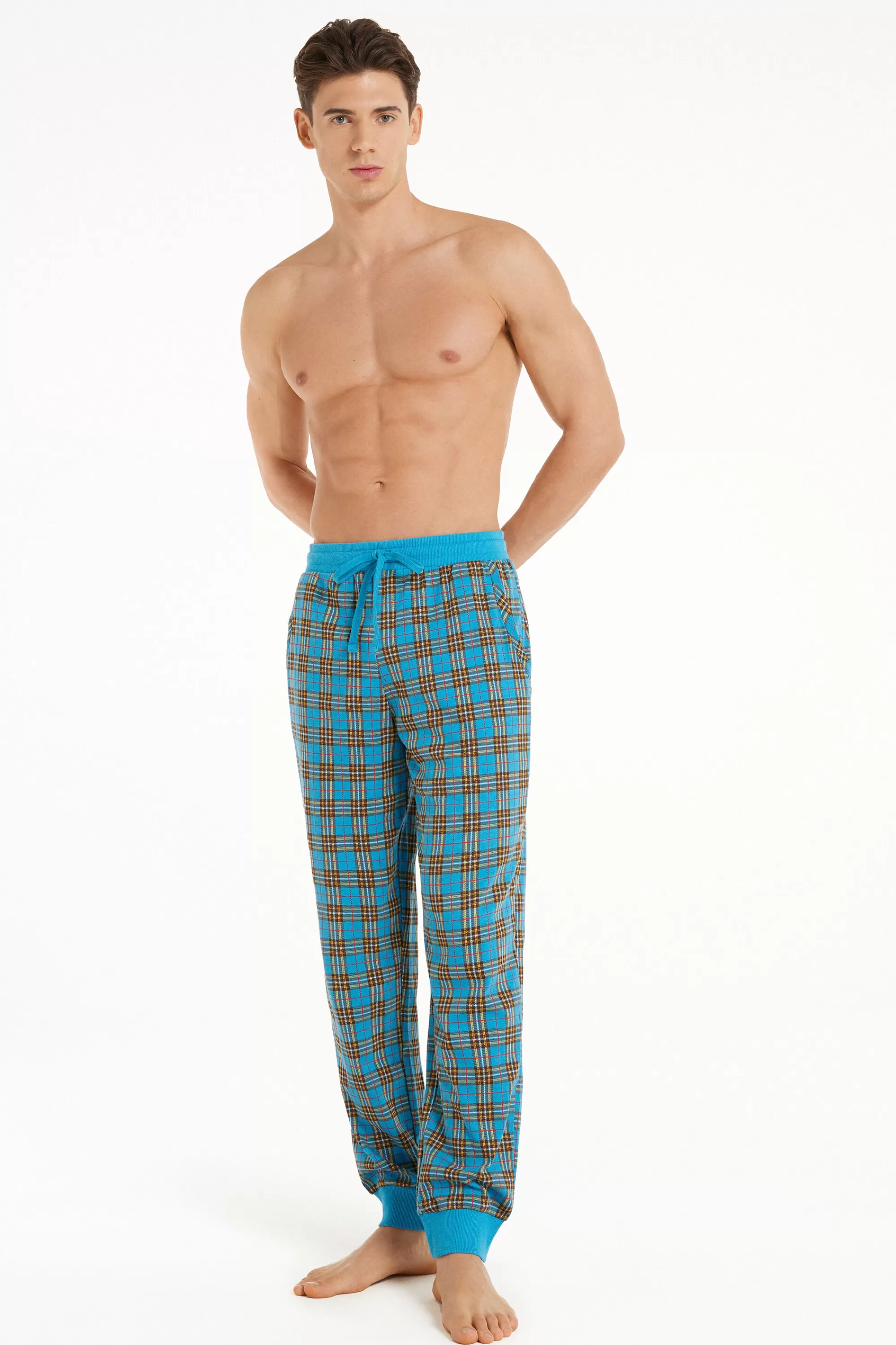 Outlet Pantalone Lungo In Cotone Con Coulisse - Pigiami Lunghi - Uomo | Pantaloni lunghi | Pigiami lunghi