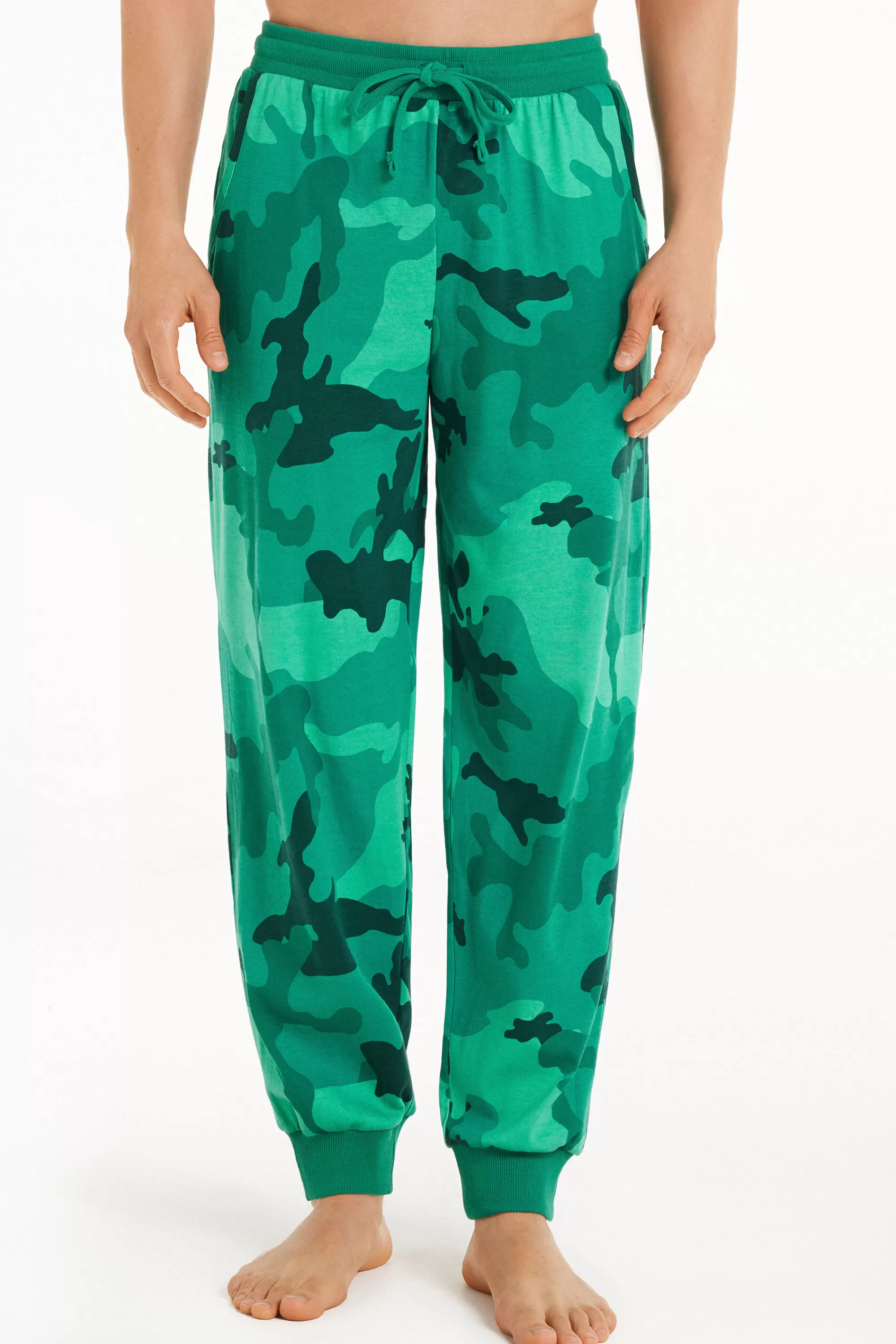 Cheap Pantalone Lungo In Cotone Con Coulisse - Pigiami Lunghi - Uomo | Pantaloni lunghi | Pigiami lunghi