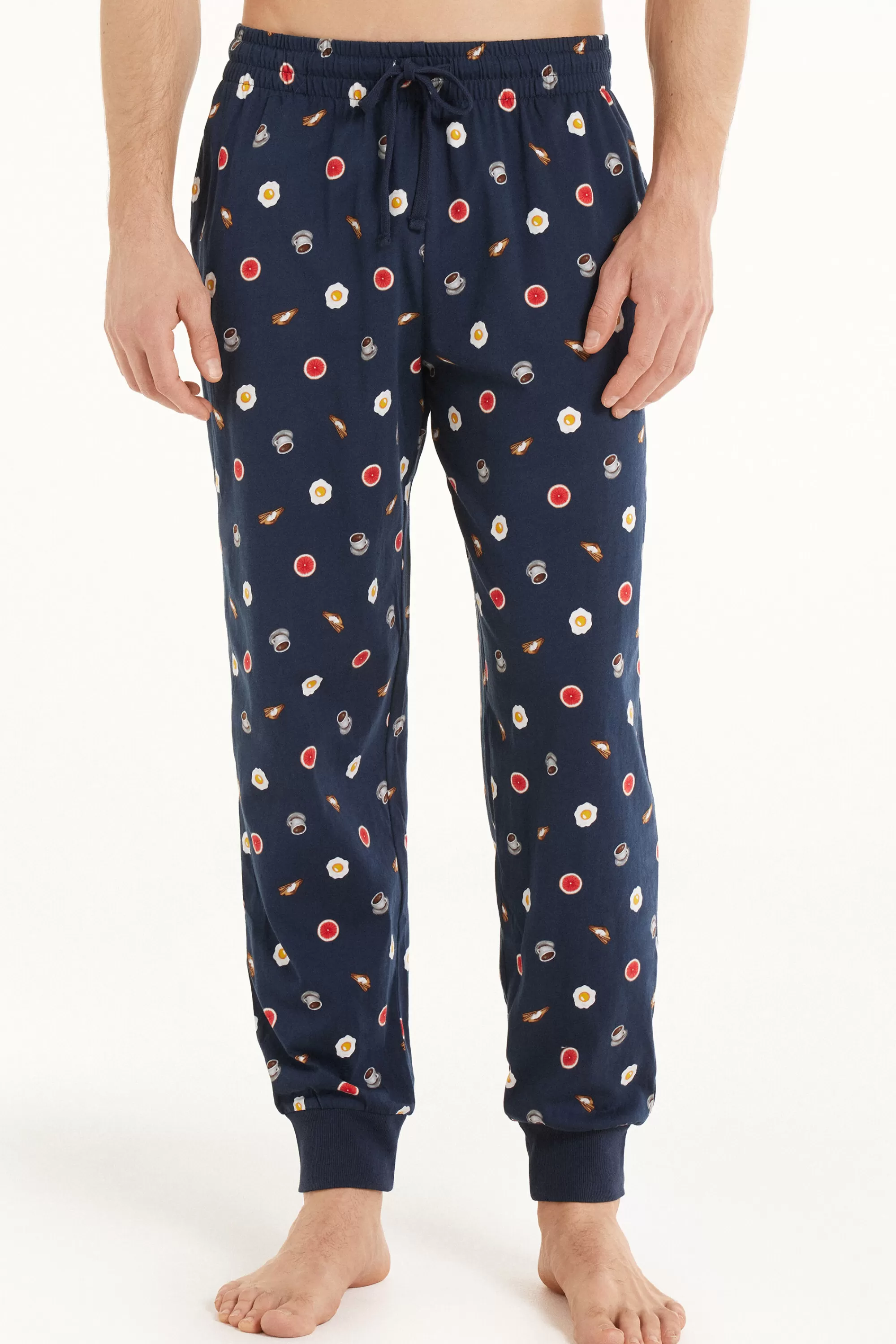 Flash Sale Pantalone Lungo In Cotone Con Polsini - Pigiami Lunghi - Uomo | Pantaloni lunghi | Pigiami lunghi