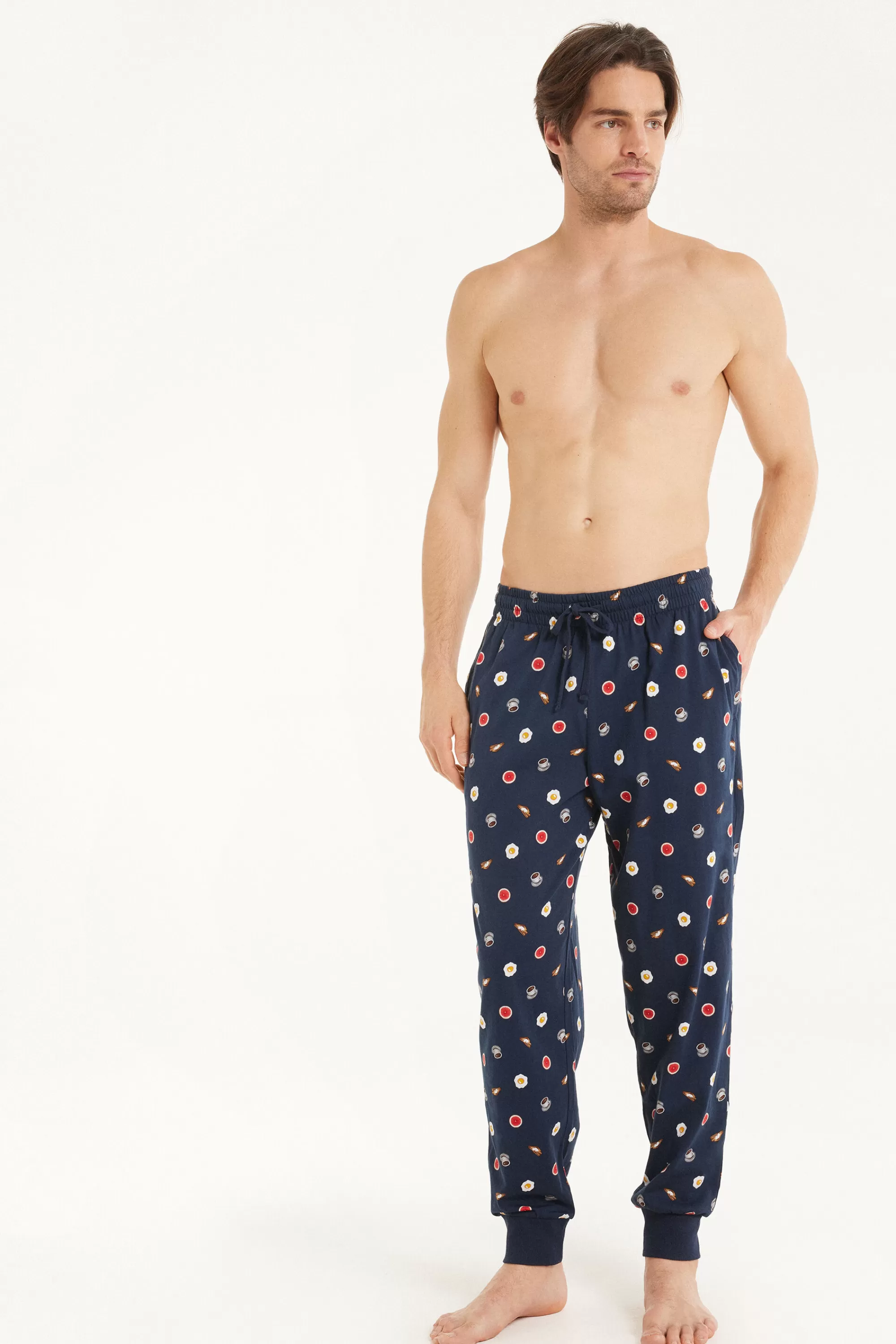 Flash Sale Pantalone Lungo In Cotone Con Polsini - Pigiami Lunghi - Uomo | Pantaloni lunghi | Pigiami lunghi