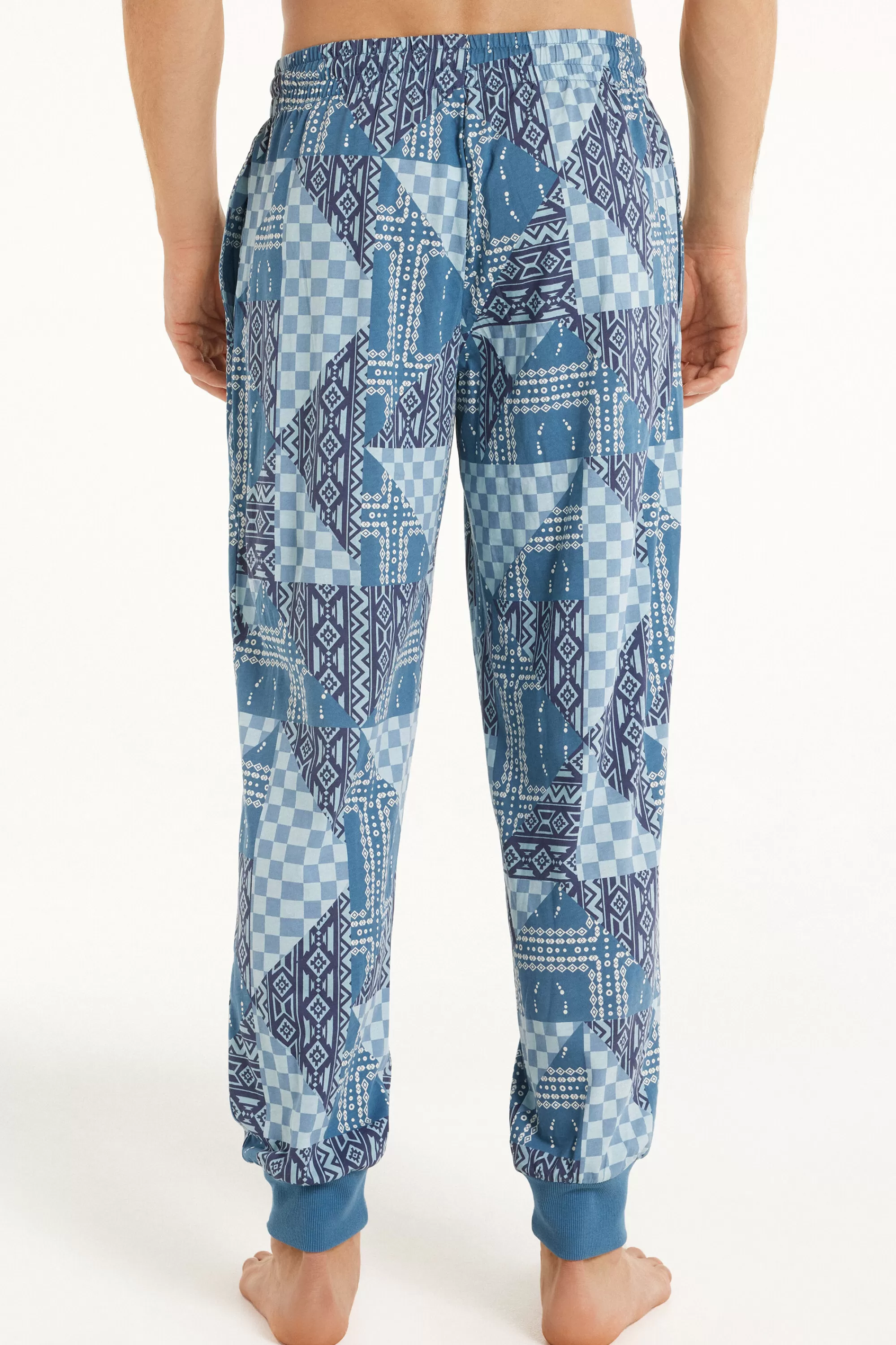 Hot Pantalone Lungo In Cotone Con Polsini - Pigiami Lunghi - Uomo | Pantaloni lunghi | Pigiami lunghi