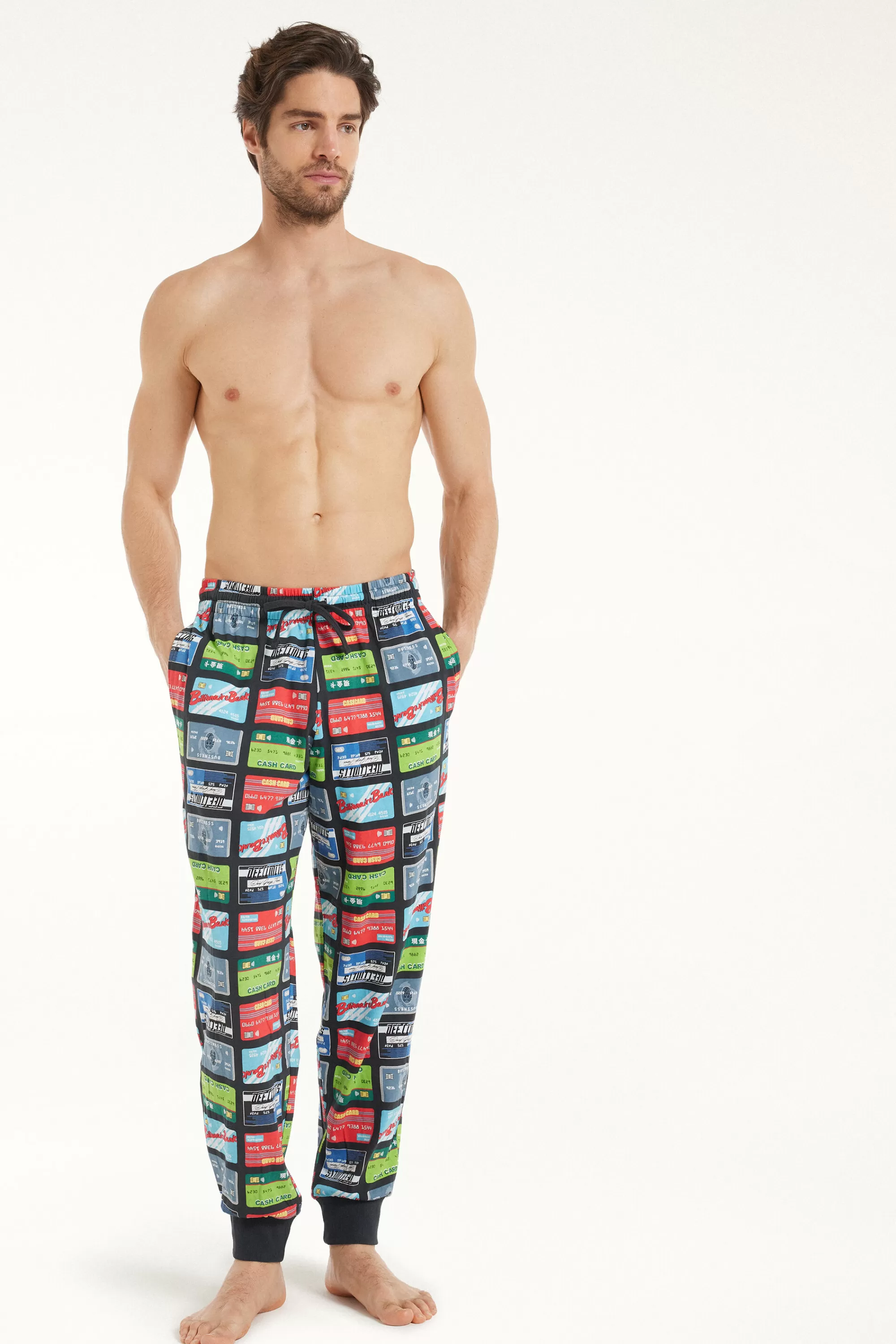Best Sale Pantalone Lungo In Cotone Con Polsini - Pigiami Lunghi - Uomo | Pantaloni lunghi | Pigiami lunghi