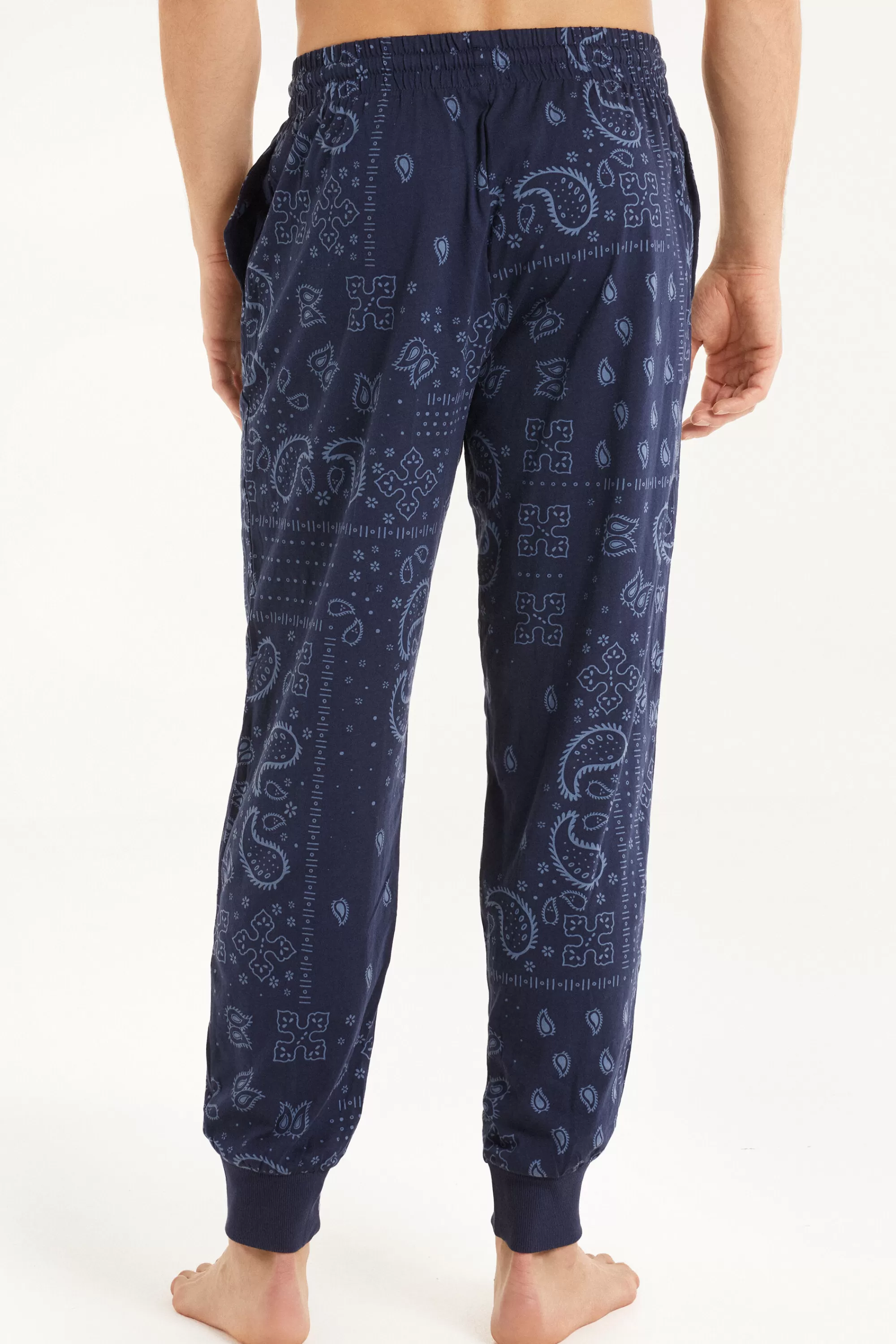Cheap Pantalone Lungo In Cotone Con Polsini - Pigiami Lunghi - Uomo | Pantaloni lunghi | Pigiami lunghi