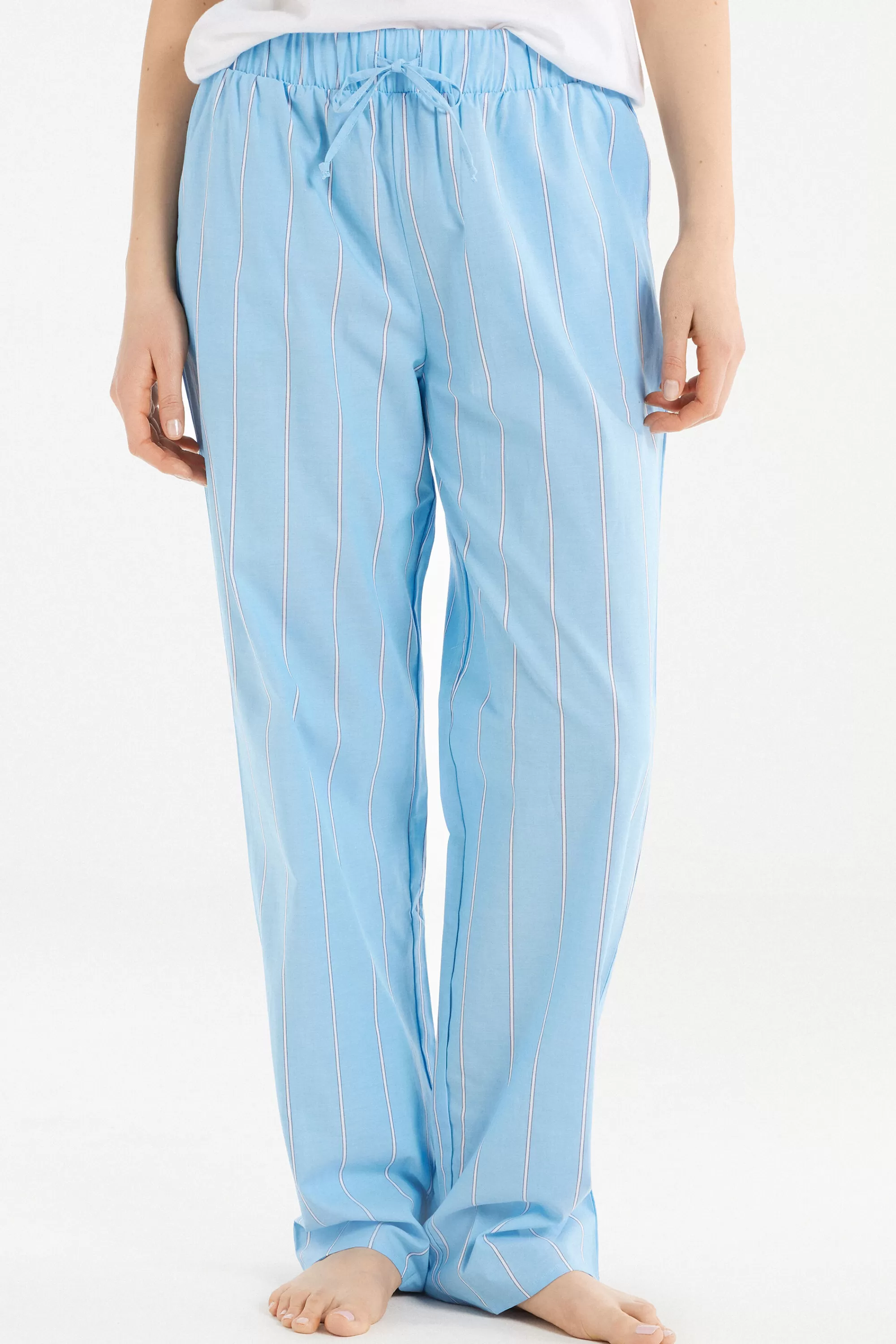Best Pantalone Lungo In Tela Di Cotone Stampata - Pigiami Combinabili - Donna | Pigiami combinabili