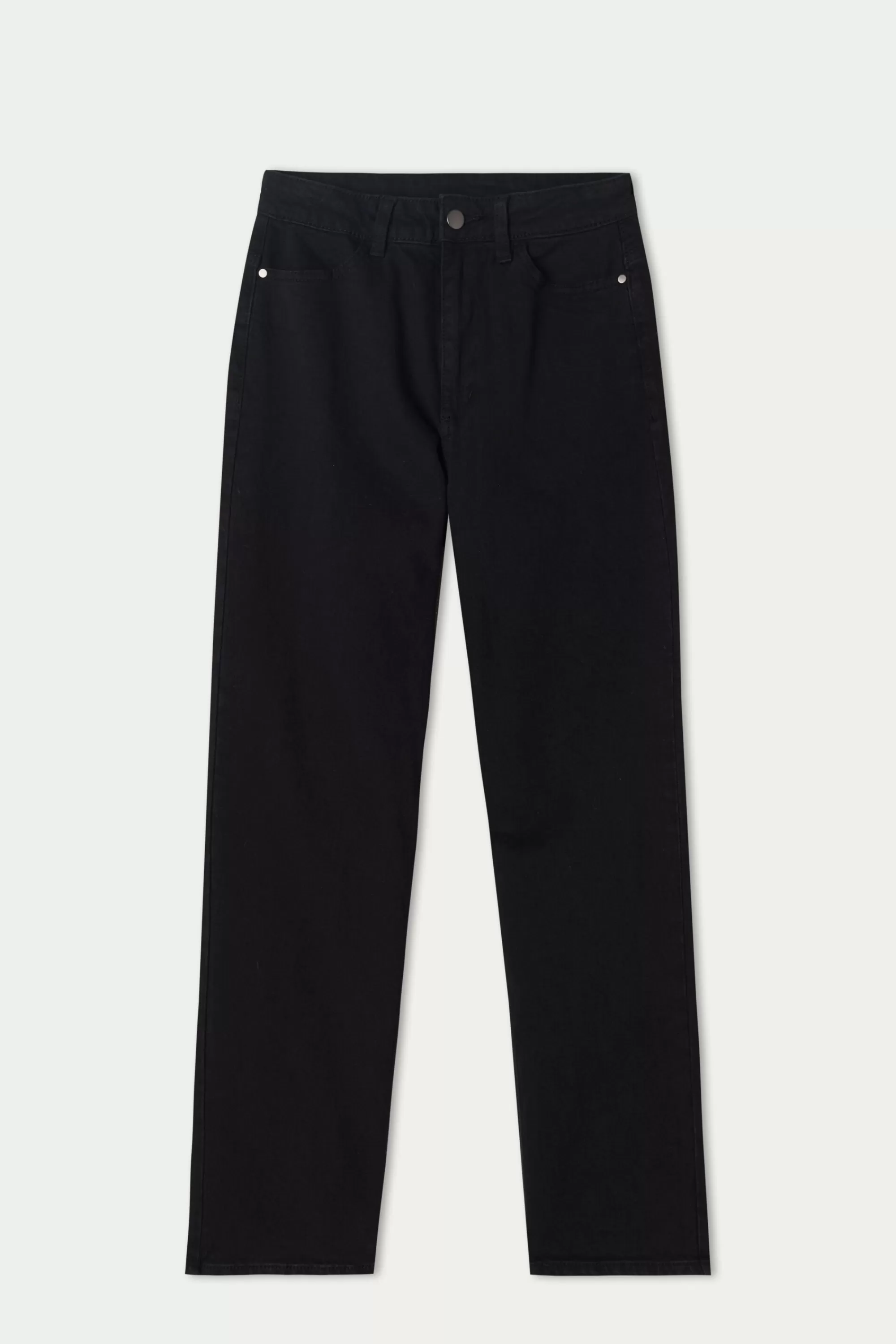 Online Pantalone Vita Alta Denim Dritto Con Tasche - Pantaloni - Donna | Jeans | Pantaloni