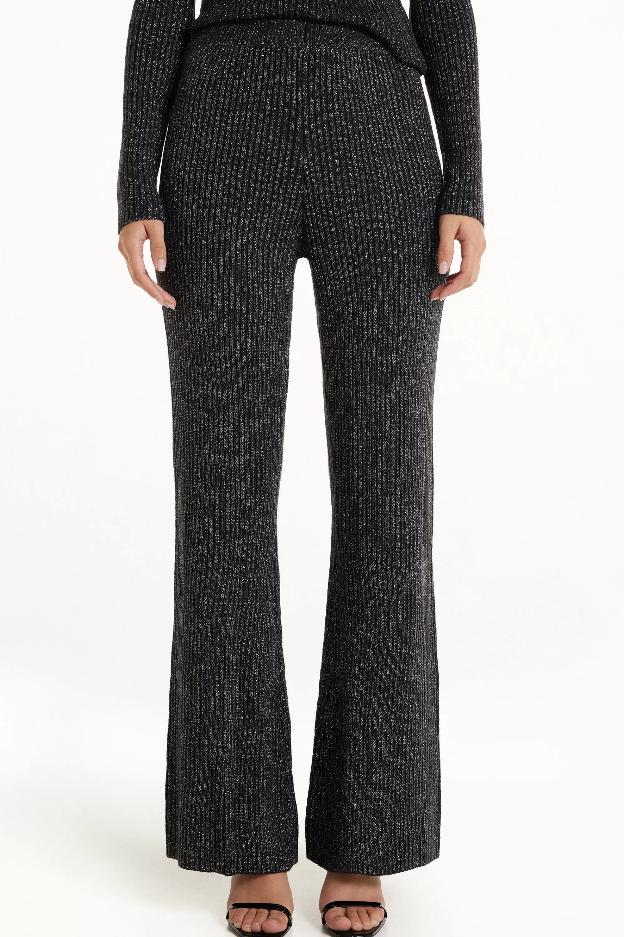 Flash Sale Pantaloni Flare A Costine Laminato - Pantaloni - Donna | Pantaloni