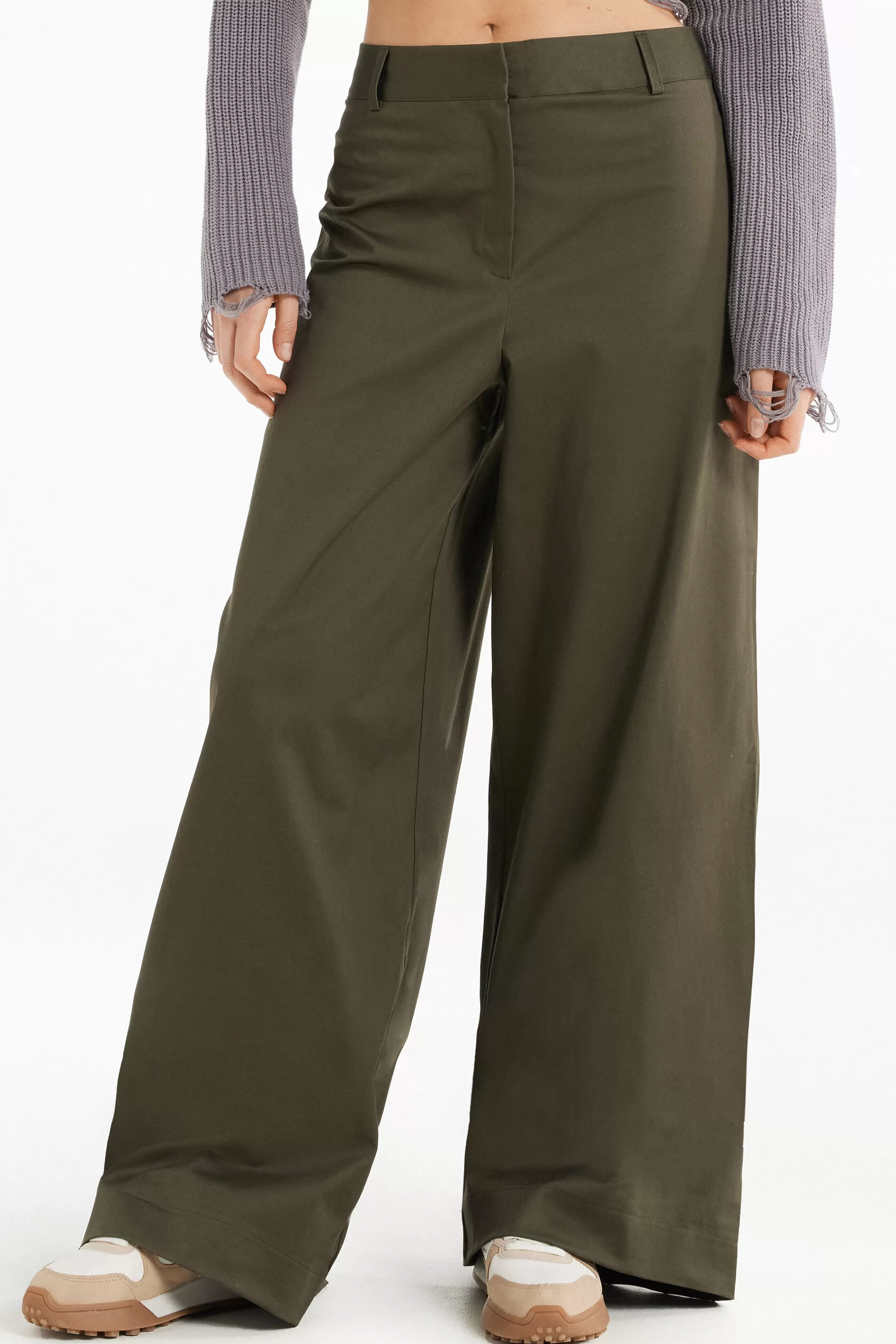 Best Pantaloni Lunghi Ampi In Tela Di Cotone - Pantaloni - Donna | Pantaloni